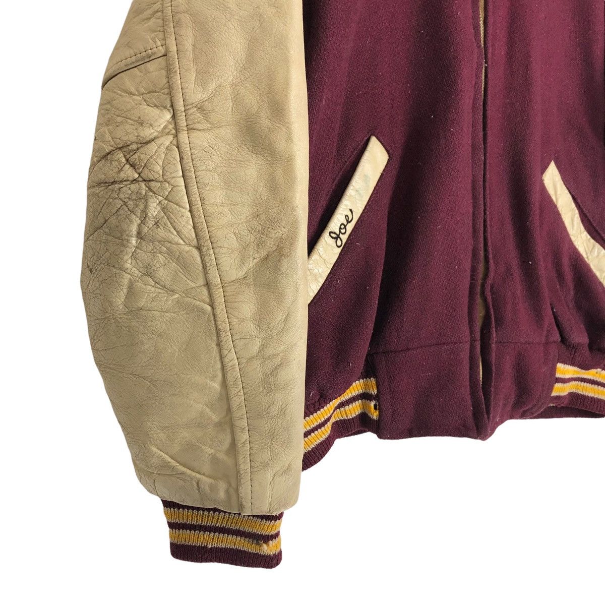 Leather Vintage 50s Loyola Academy Wool Leather Varsity Jacket Size US L / EU 52-54 / 3 - 17 Thumbnail