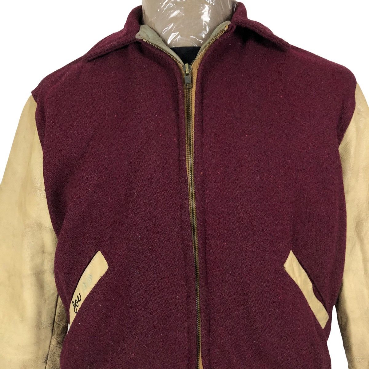 Leather Vintage 50s Loyola Academy Wool Leather Varsity Jacket Size US L / EU 52-54 / 3 - 5 Thumbnail