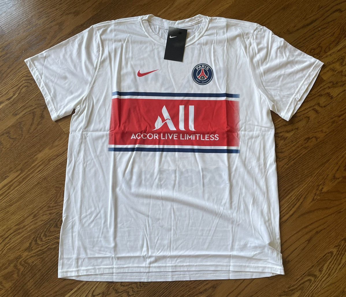 Nike 2XL Messi Paris Saint-Germain Shirt White Lionel Jersey Tee Size US XXL / EU 58 / 5 - 1 Thumbnail