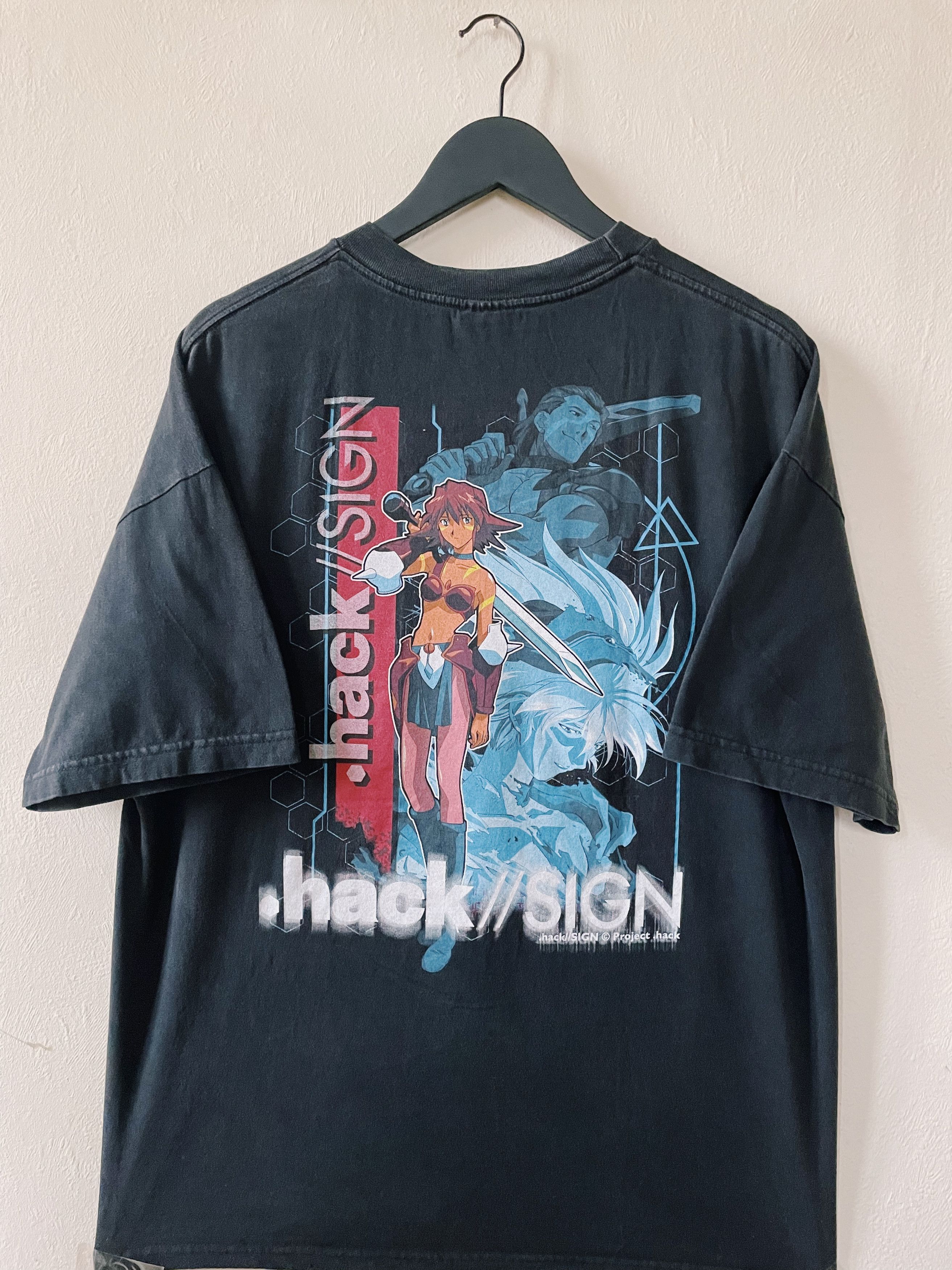 image of Anima x Vintage 2002 .hack//sign Short Sleeve T-Shirt Black, Men's (Size XL)