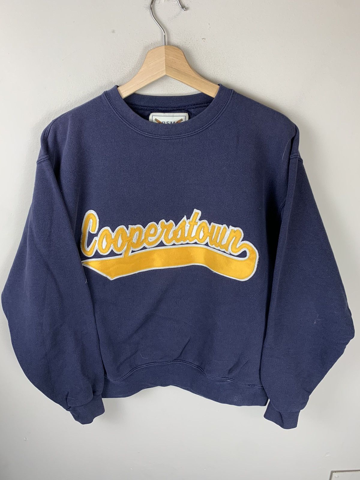 Vintage Vintage Cooperstown Script Logo Embroidered Crewneck | Grailed