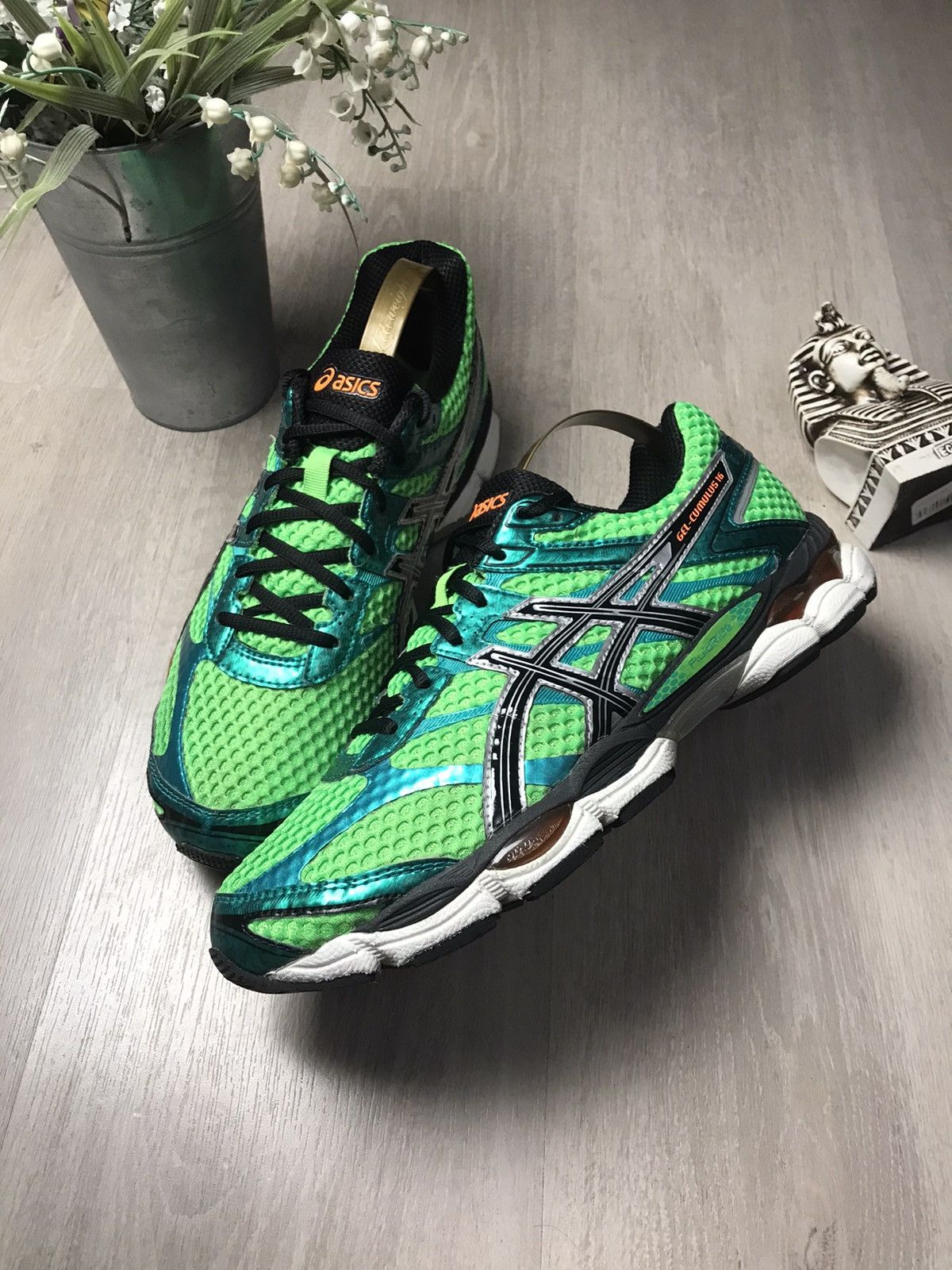 Asics ASICS Gel Cumulus 15 Green running shoes Mens us 9 Grailed