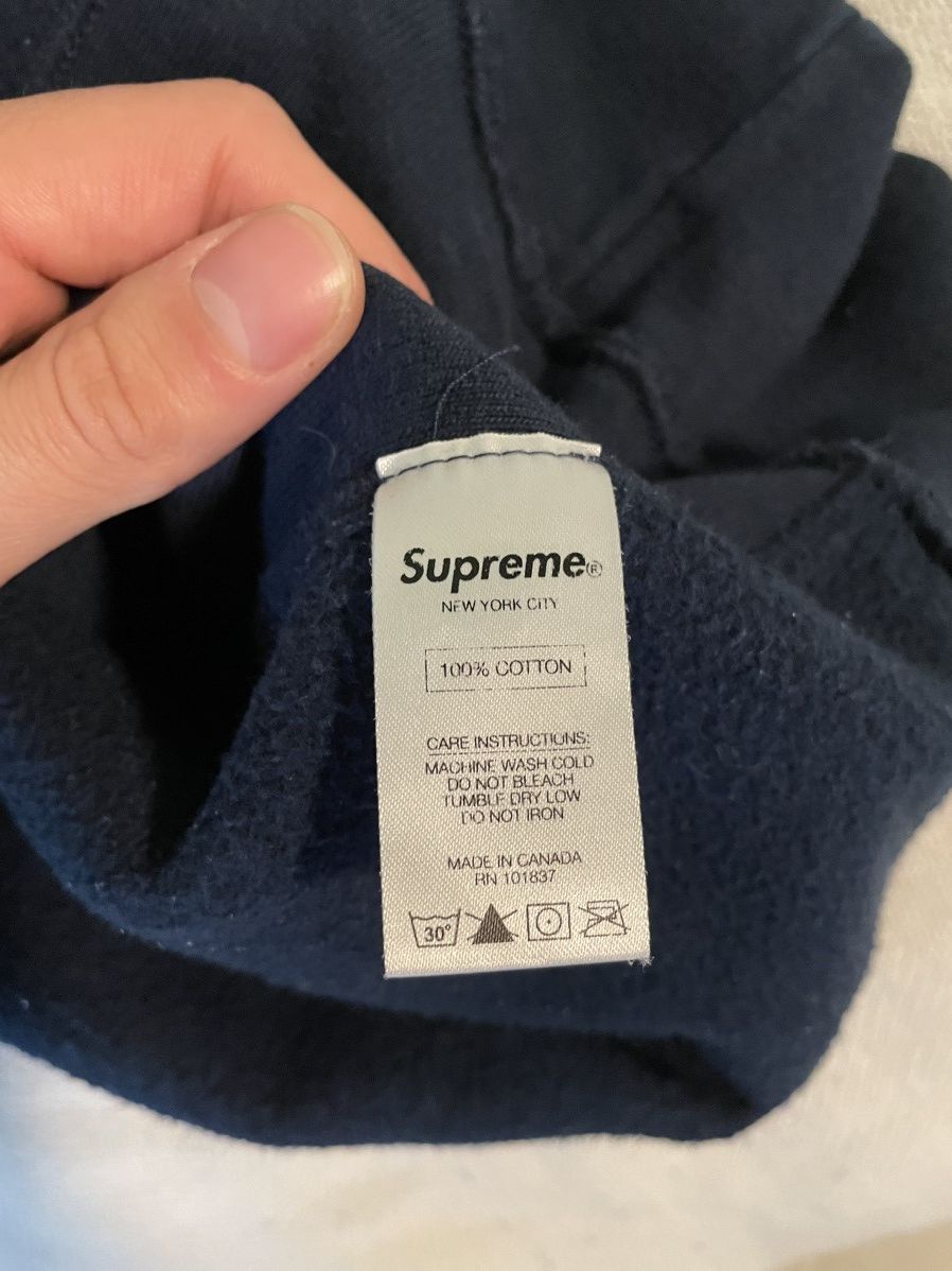 Supreme Navy Box Logo Hoodie fw16