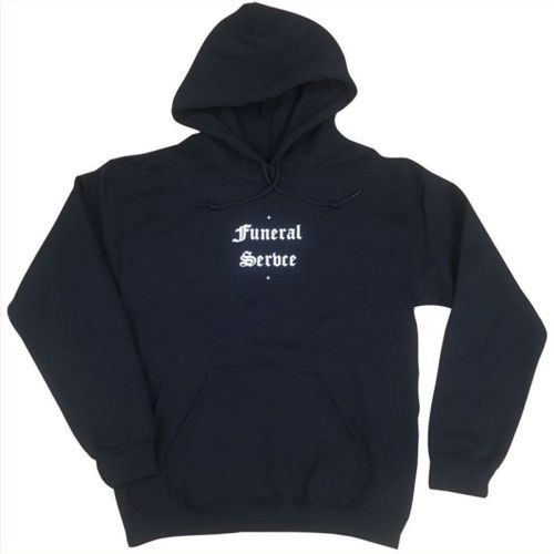 image of Goth&money x Rap Tees Funeral Servce Embroidered Logo Hoodie New in Black, Men's (Size 2XL)