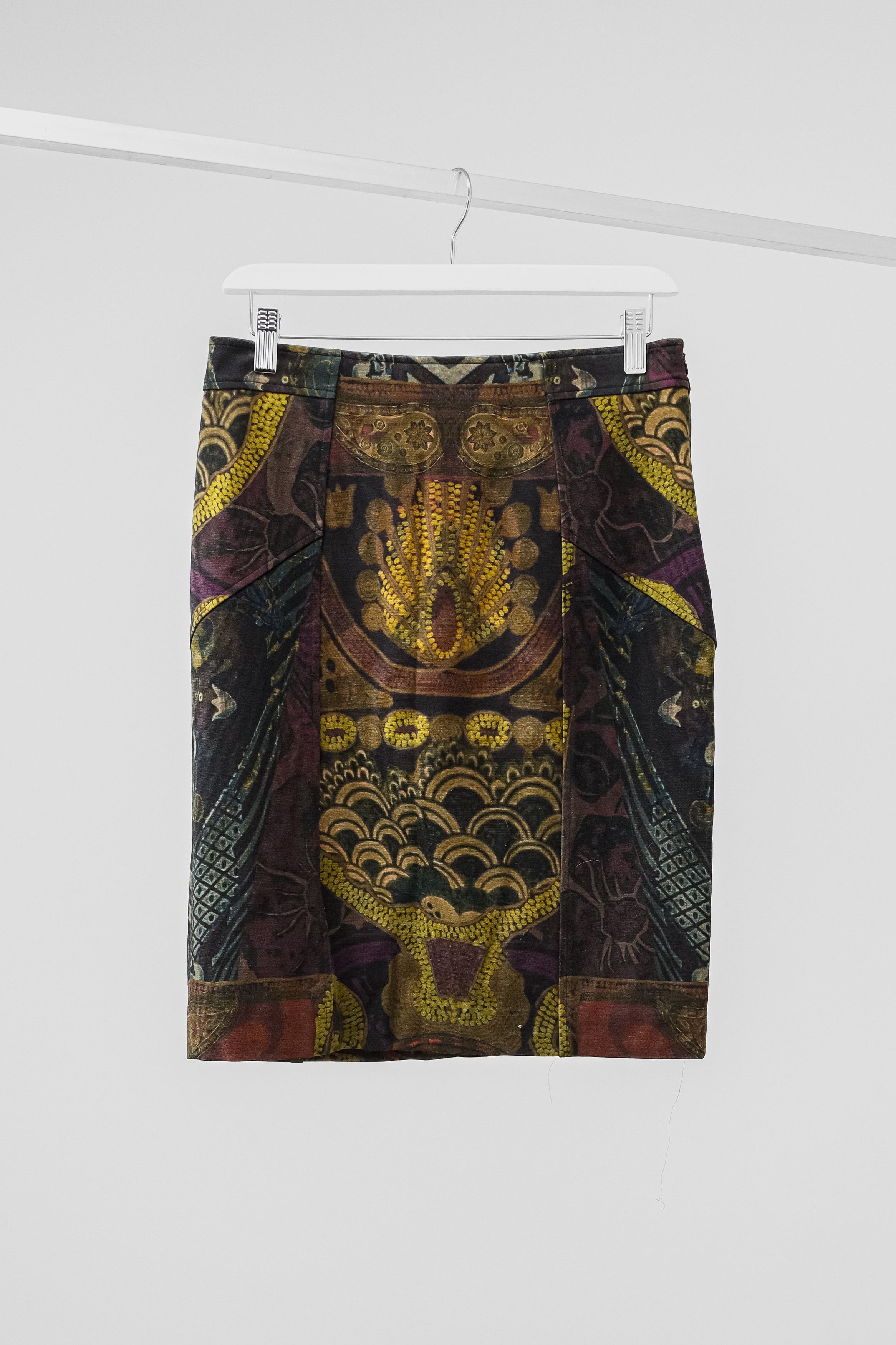 Etro Wool Abstract Pencil Skirt