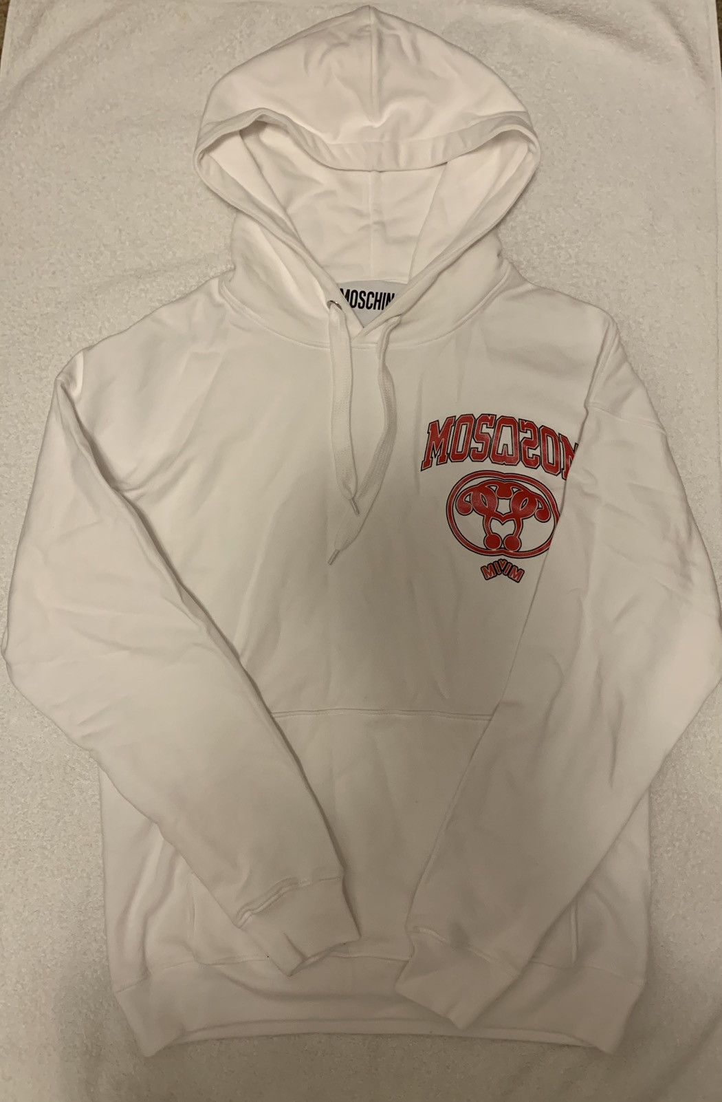 image of Moschino logo Hoodie in White, Men's (Size Small)