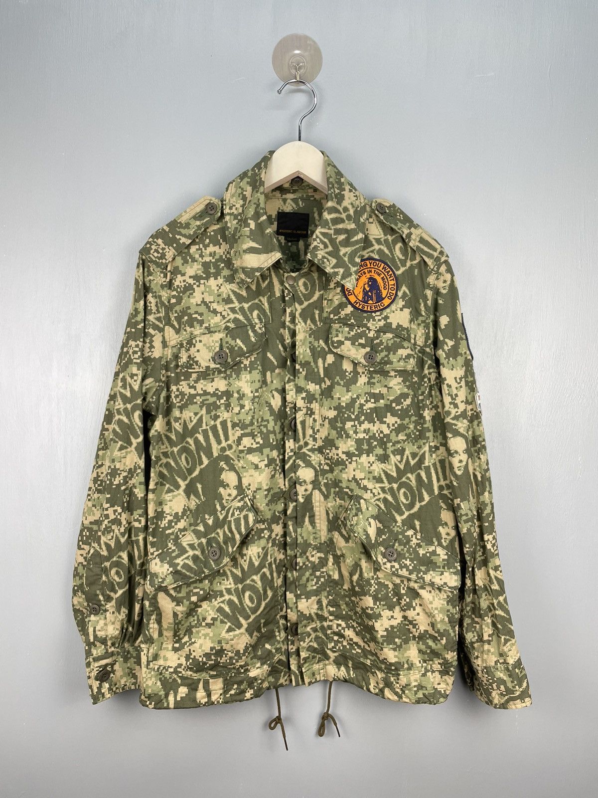 image of Hysteric Glamour Digital Camo Jacket Wow!! in Green, Men's (Size Medium)