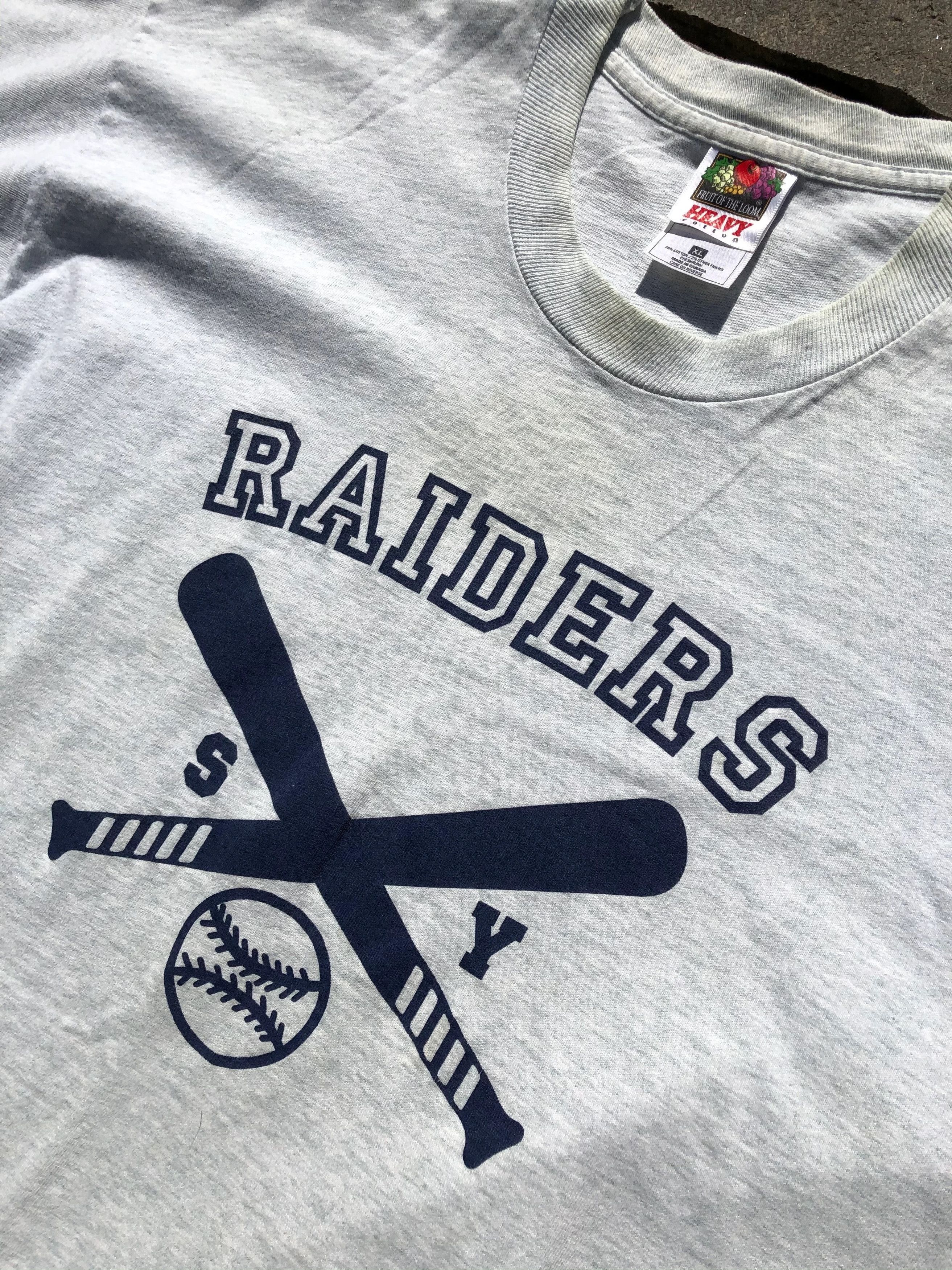 Fruit Of The Loom × Vintage Single Stitch "Raiders" Baseball Tee Size US XL / EU 56 / 4 - 2 Thumbnail