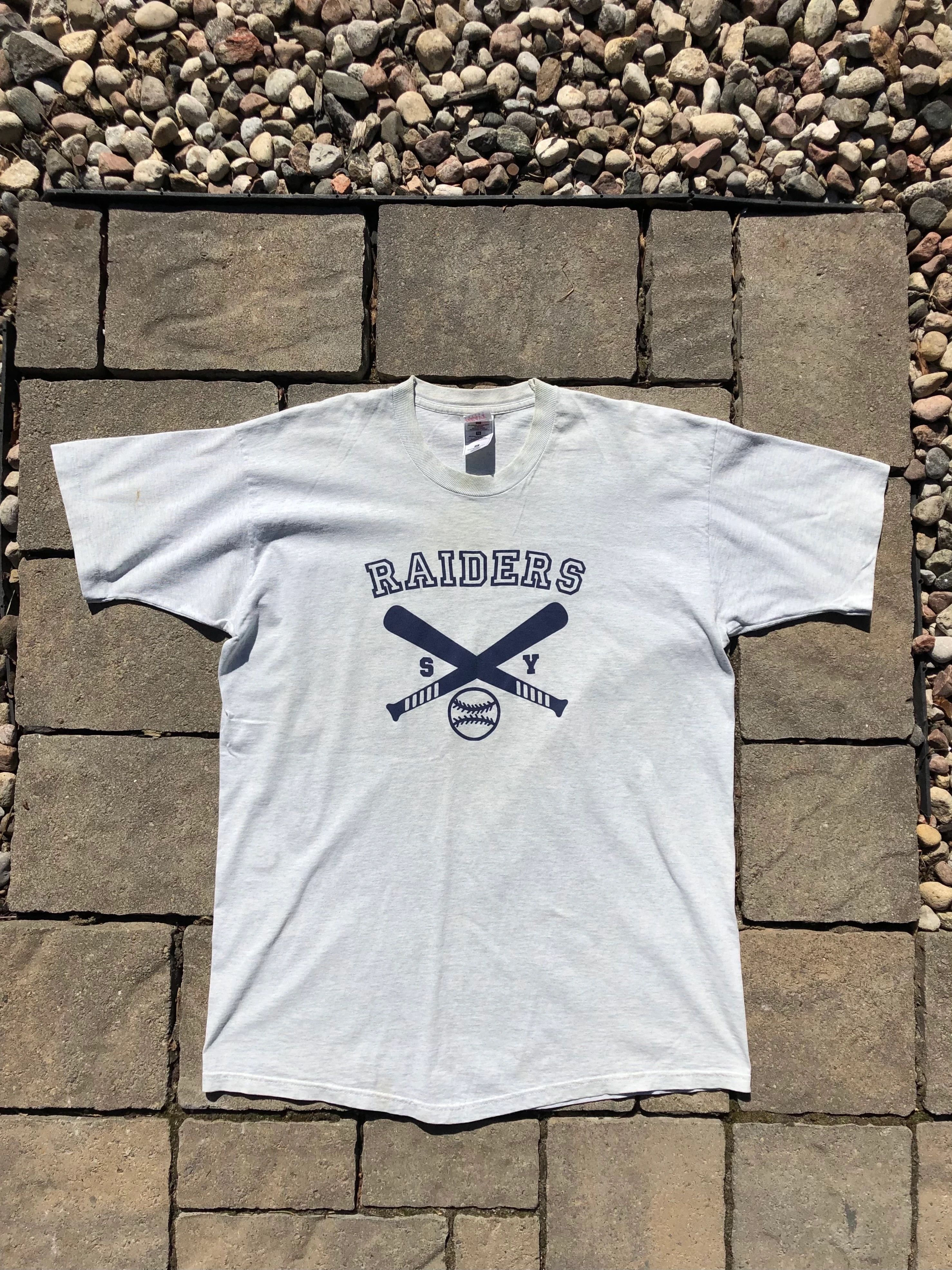 Fruit Of The Loom × Vintage Single Stitch "Raiders" Baseball Tee Size US XL / EU 56 / 4 - 1 Thumbnail