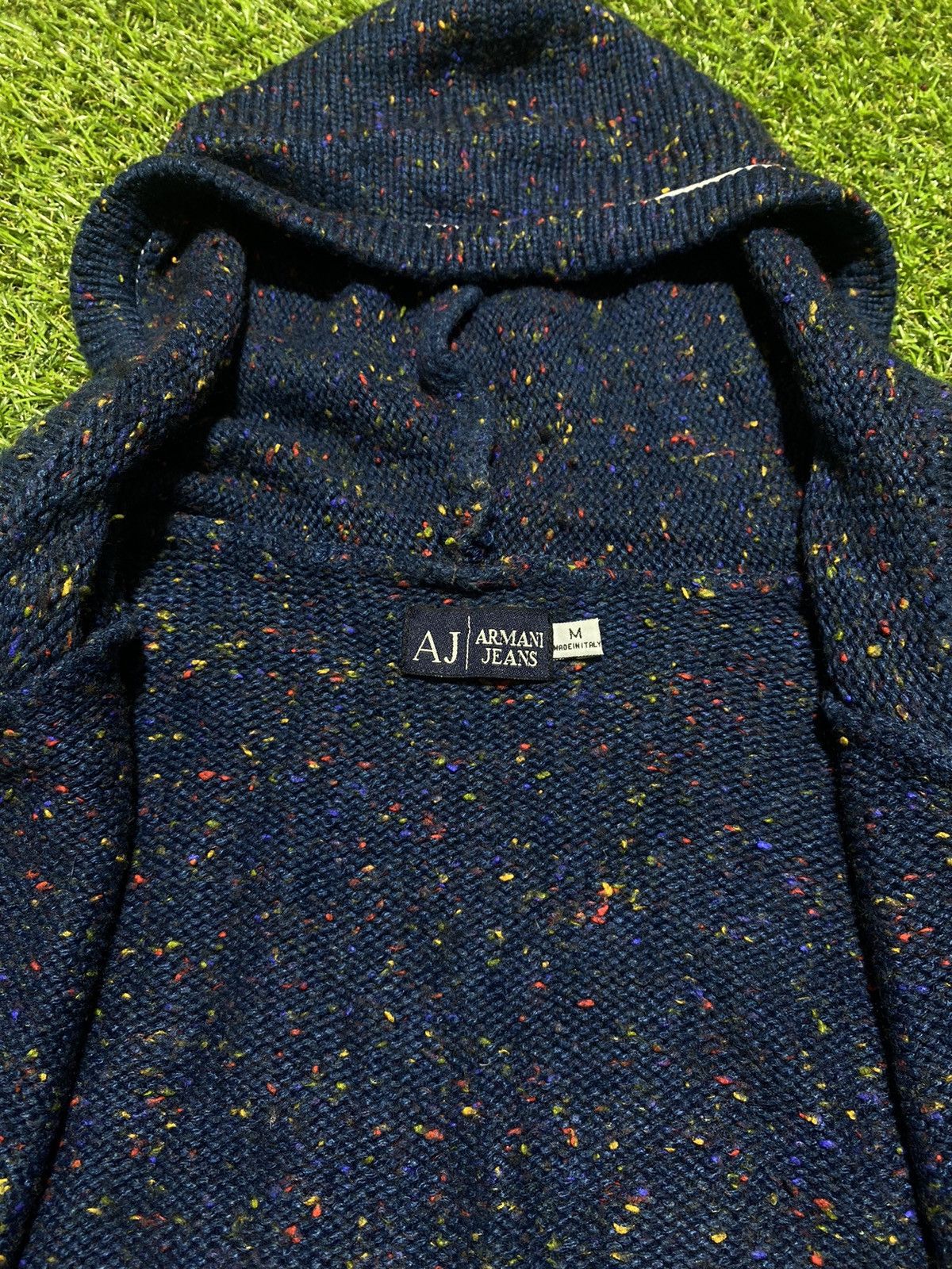 Giorgio Armani × Vintage Vintage 90 Armani Jeans wool zip hoodie made in Italy size M Size US M / EU 48-50 / 2 - 5 Thumbnail