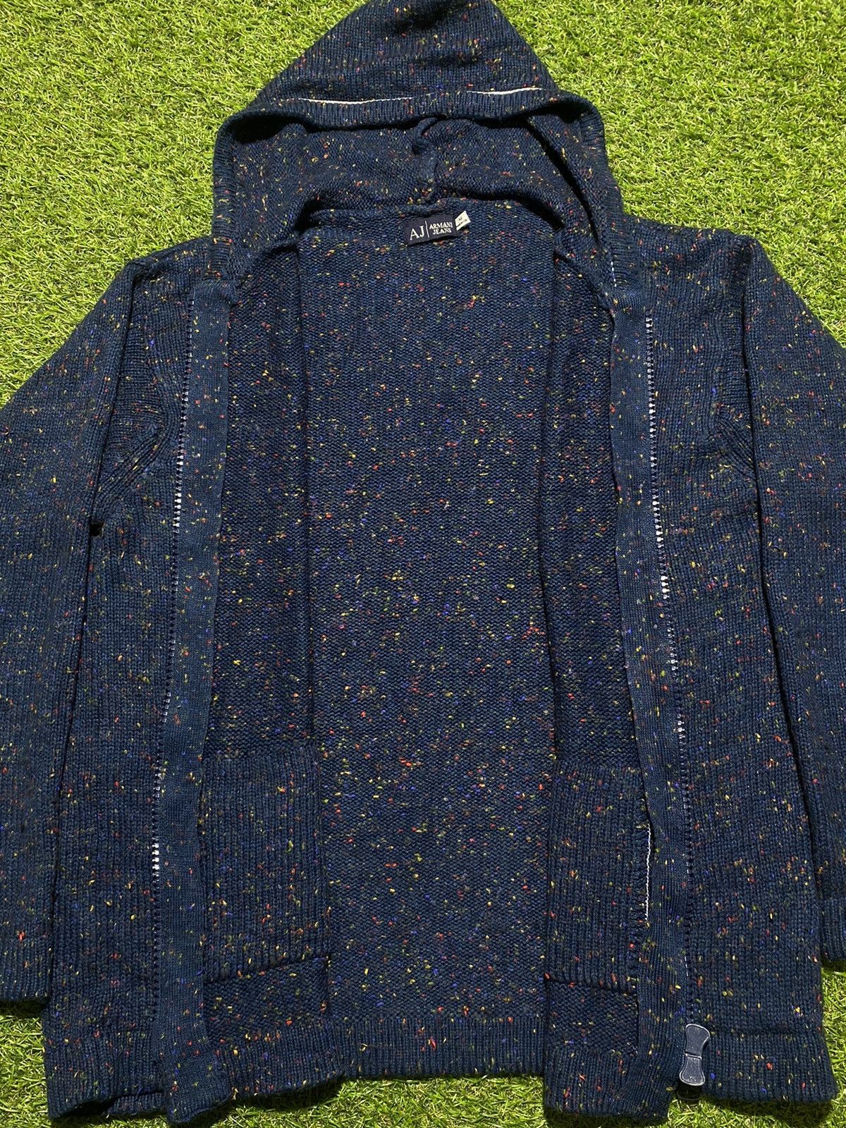 Giorgio Armani × Vintage Vintage 90 Armani Jeans wool zip hoodie made in Italy size M Size US M / EU 48-50 / 2 - 3 Thumbnail