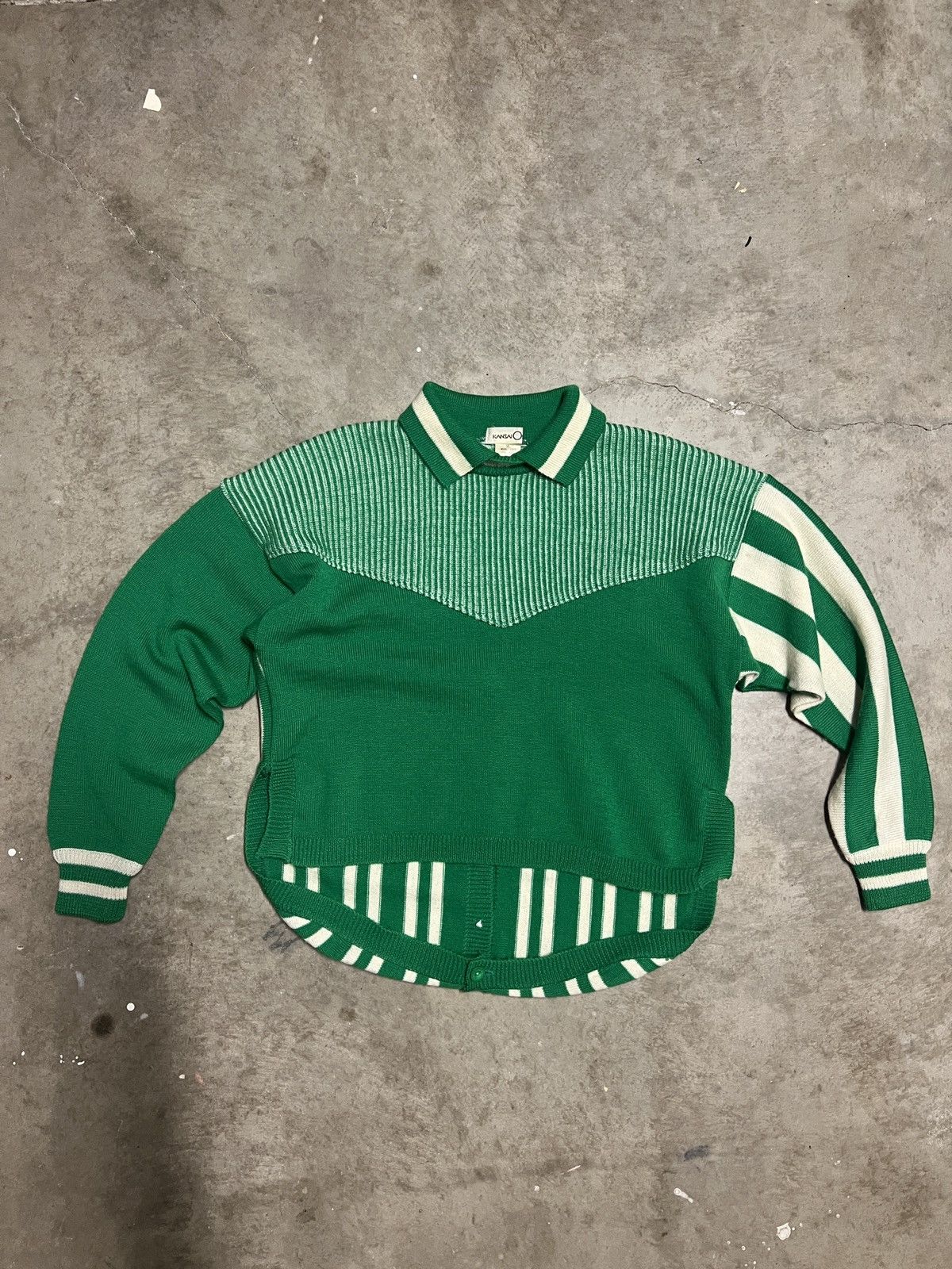 image of Kansai Yamamoto Illusion Sweatshirt in Green, Men's (Size Medium)