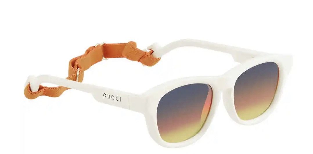 Gucci Gucci Brown Oval Mens Ivory white Sunglasses Rainbow lenses Size ONE SIZE - 1 Thumbnail