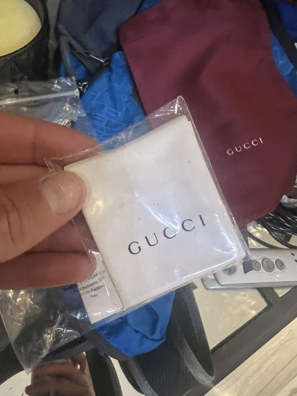 Gucci Gucci Brown Oval Mens Ivory white Sunglasses Rainbow lenses Size ONE SIZE - 9 Thumbnail