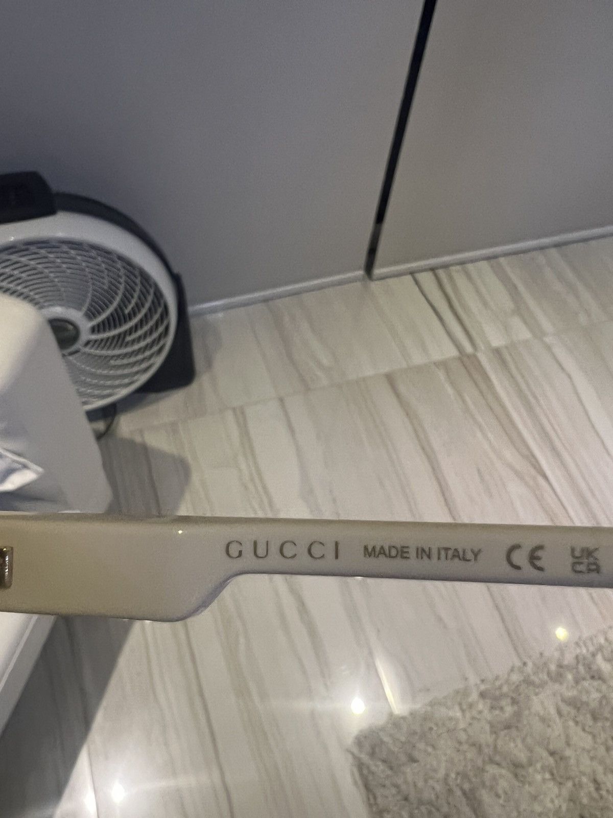 Gucci Gucci Brown Oval Mens Ivory white Sunglasses Rainbow lenses Size ONE SIZE - 15 Thumbnail