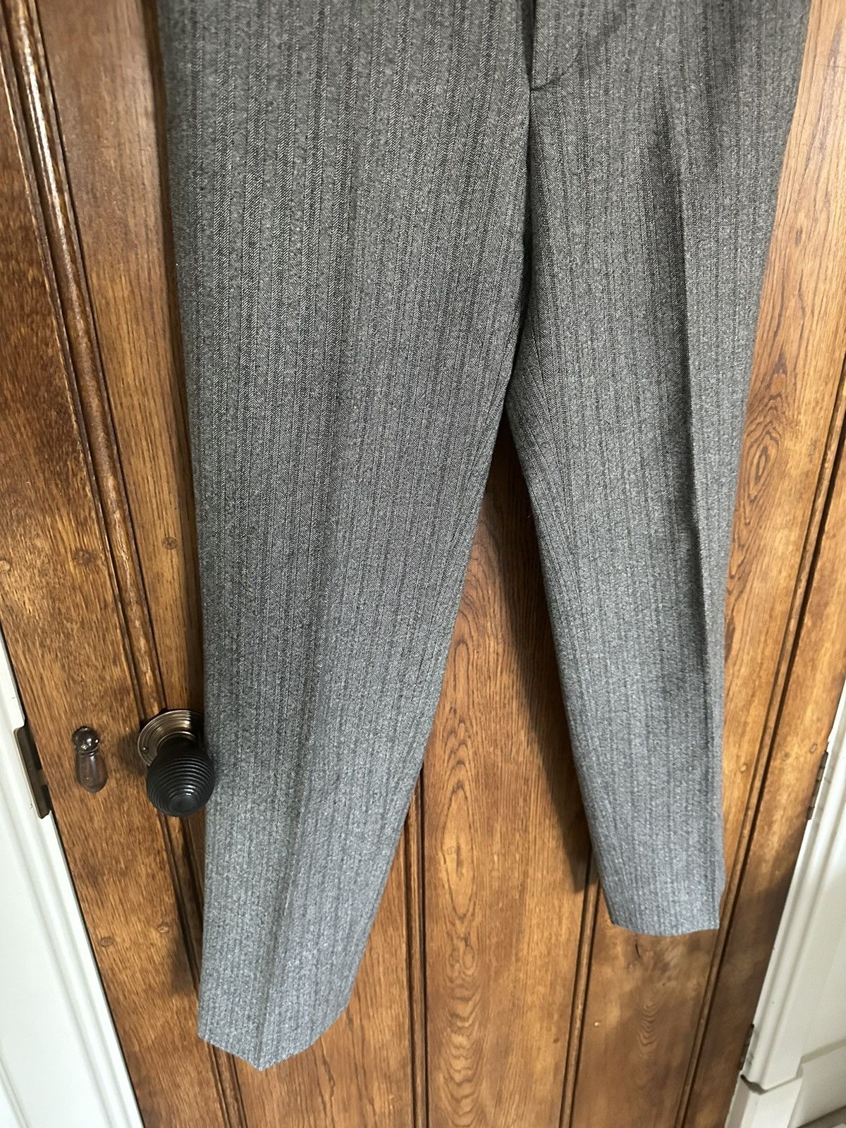 Saint Laurent Paris FW18 Saint Laurent houndstooth pinstripe grey trousers BNWOT Size 38R - 13 Thumbnail