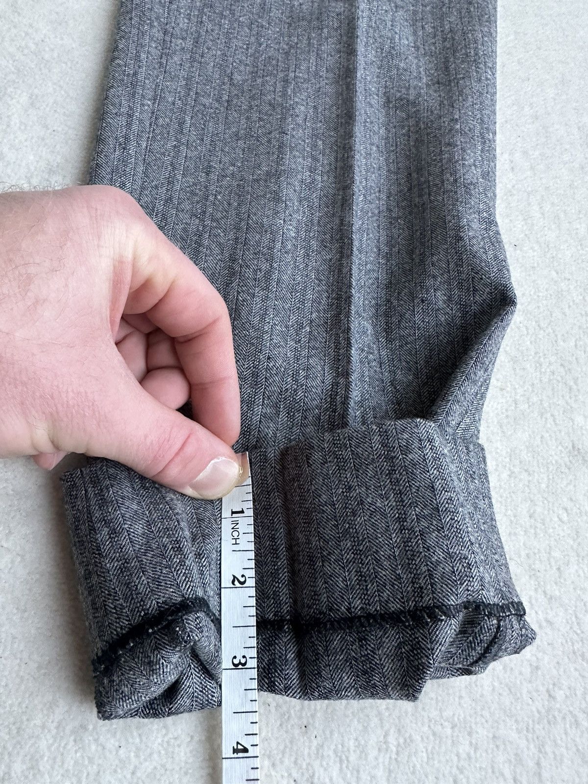 Saint Laurent Paris FW18 Saint Laurent houndstooth pinstripe grey trousers BNWOT Size 38R - 6 Thumbnail
