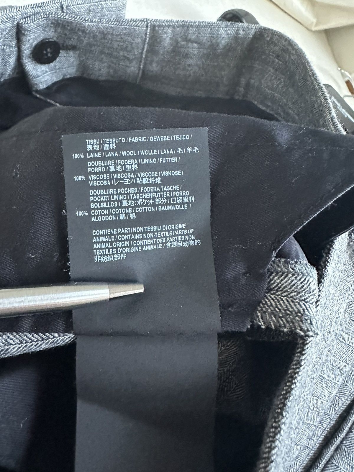 Saint Laurent Paris FW18 Saint Laurent houndstooth pinstripe grey trousers BNWOT Size 38R - 12 Thumbnail