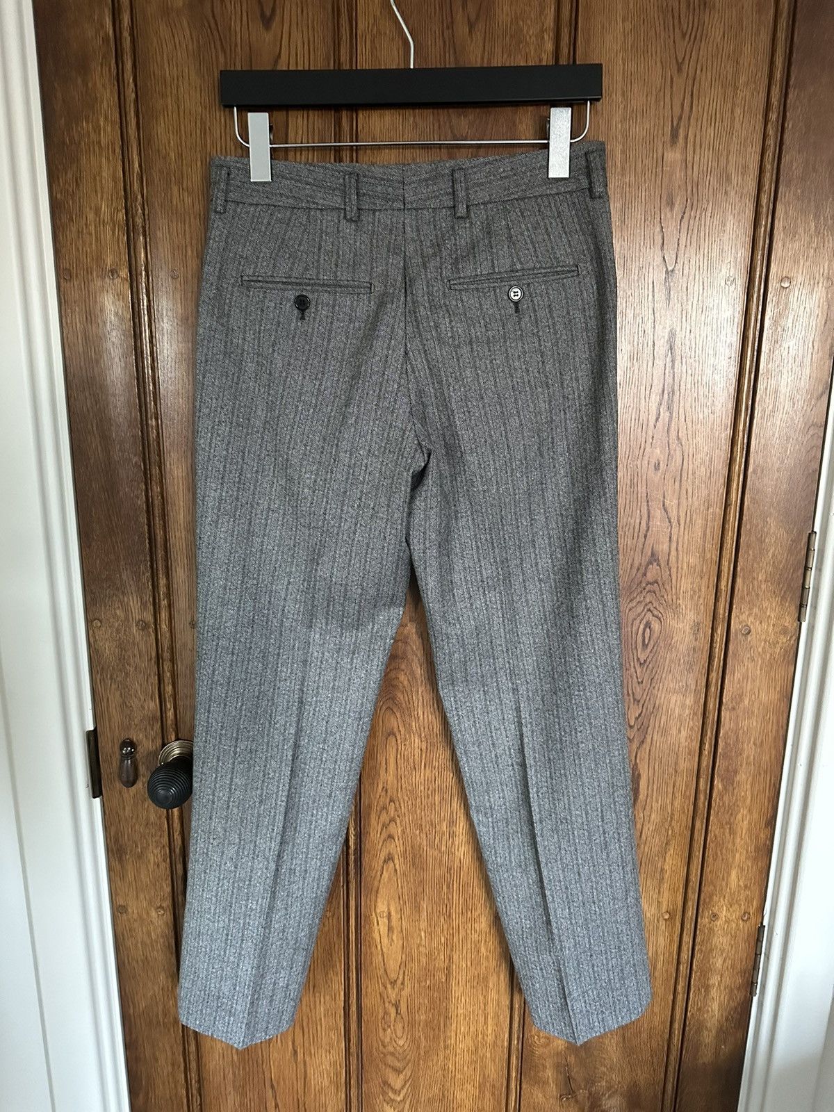 Saint Laurent Paris FW18 Saint Laurent houndstooth pinstripe grey trousers BNWOT Size 38R - 17 Thumbnail