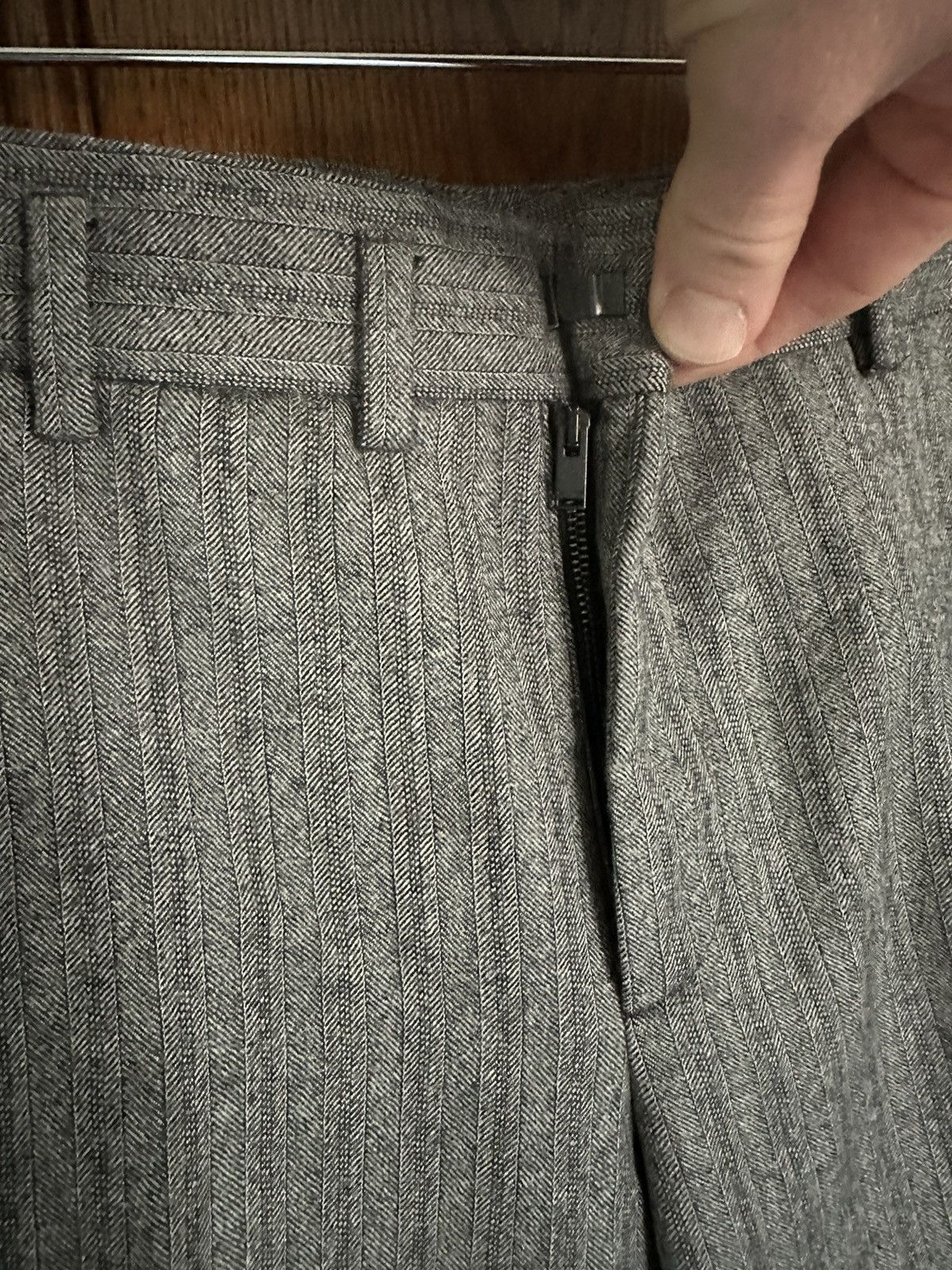 Saint Laurent Paris FW18 Saint Laurent houndstooth pinstripe grey trousers BNWOT Size 38R - 16 Thumbnail