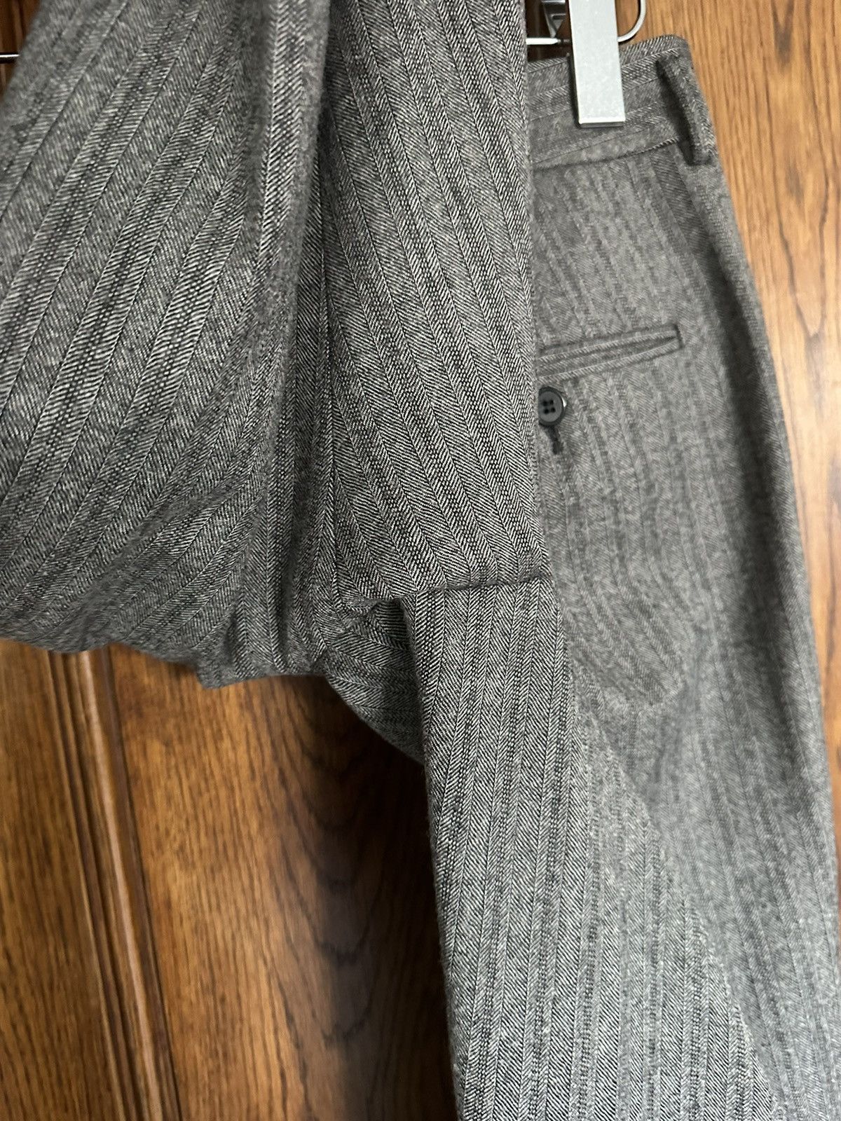 Saint Laurent Paris FW18 Saint Laurent houndstooth pinstripe grey trousers BNWOT Size 38R - 20 Thumbnail