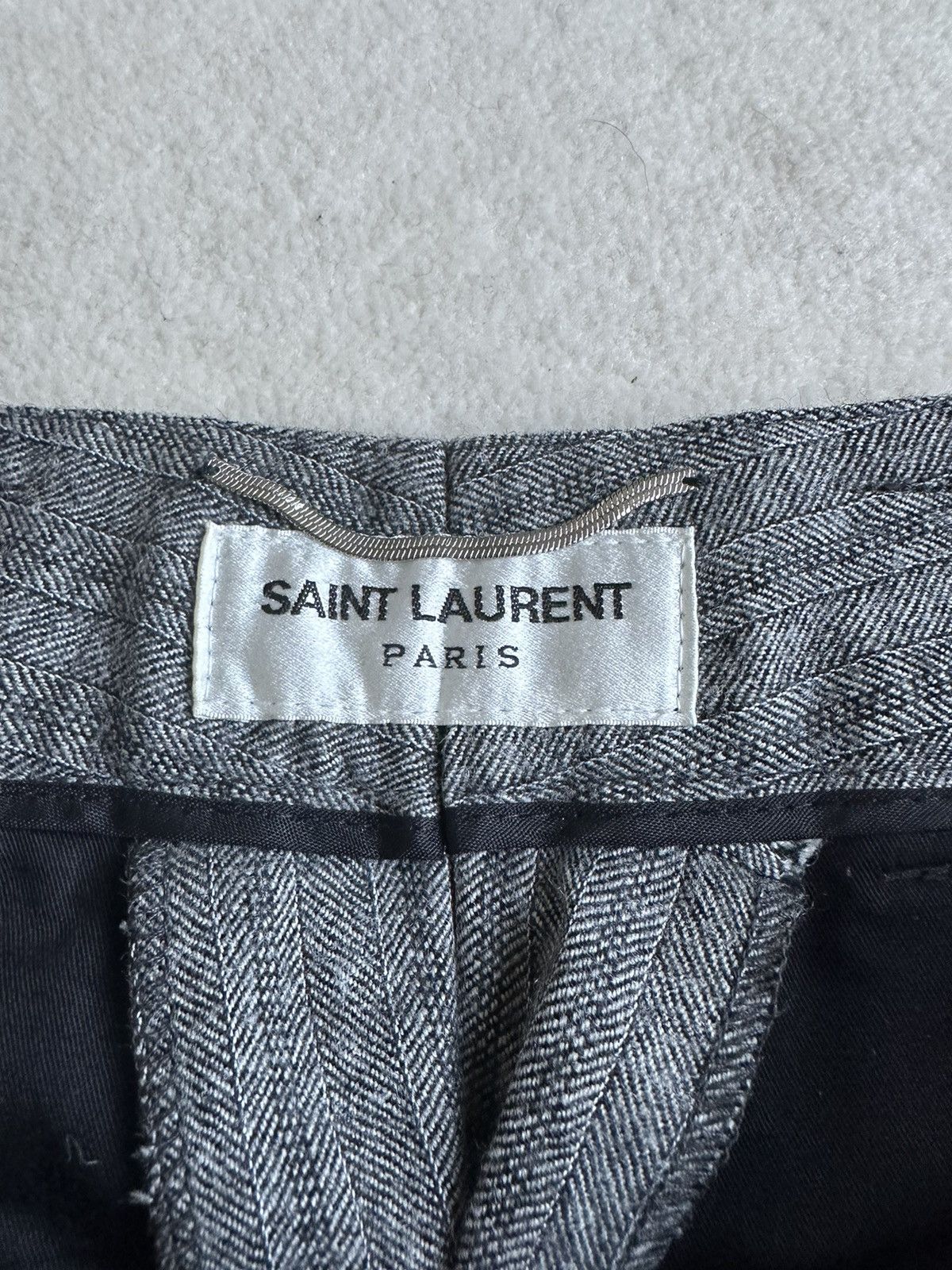 Saint Laurent Paris FW18 Saint Laurent houndstooth pinstripe grey trousers BNWOT Size 38R - 10 Thumbnail