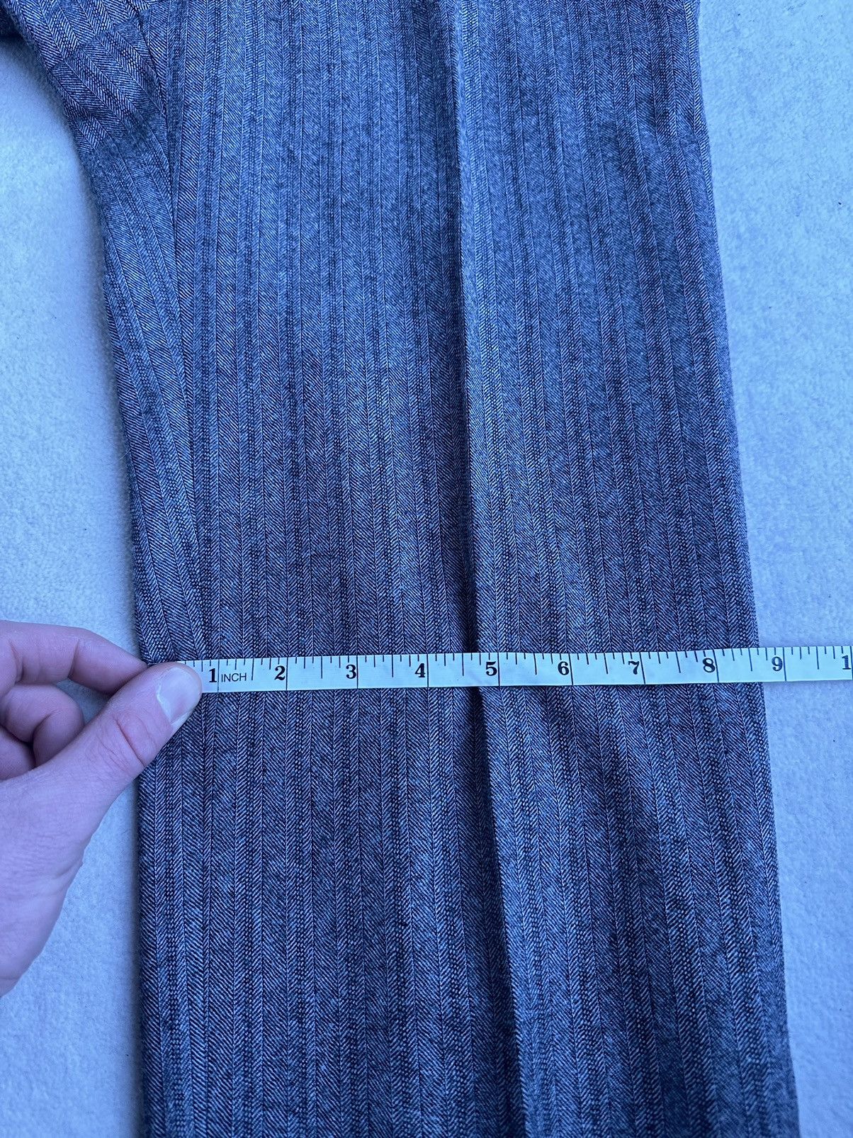 Saint Laurent Paris FW18 Saint Laurent houndstooth pinstripe grey trousers BNWOT Size 38R - 8 Thumbnail