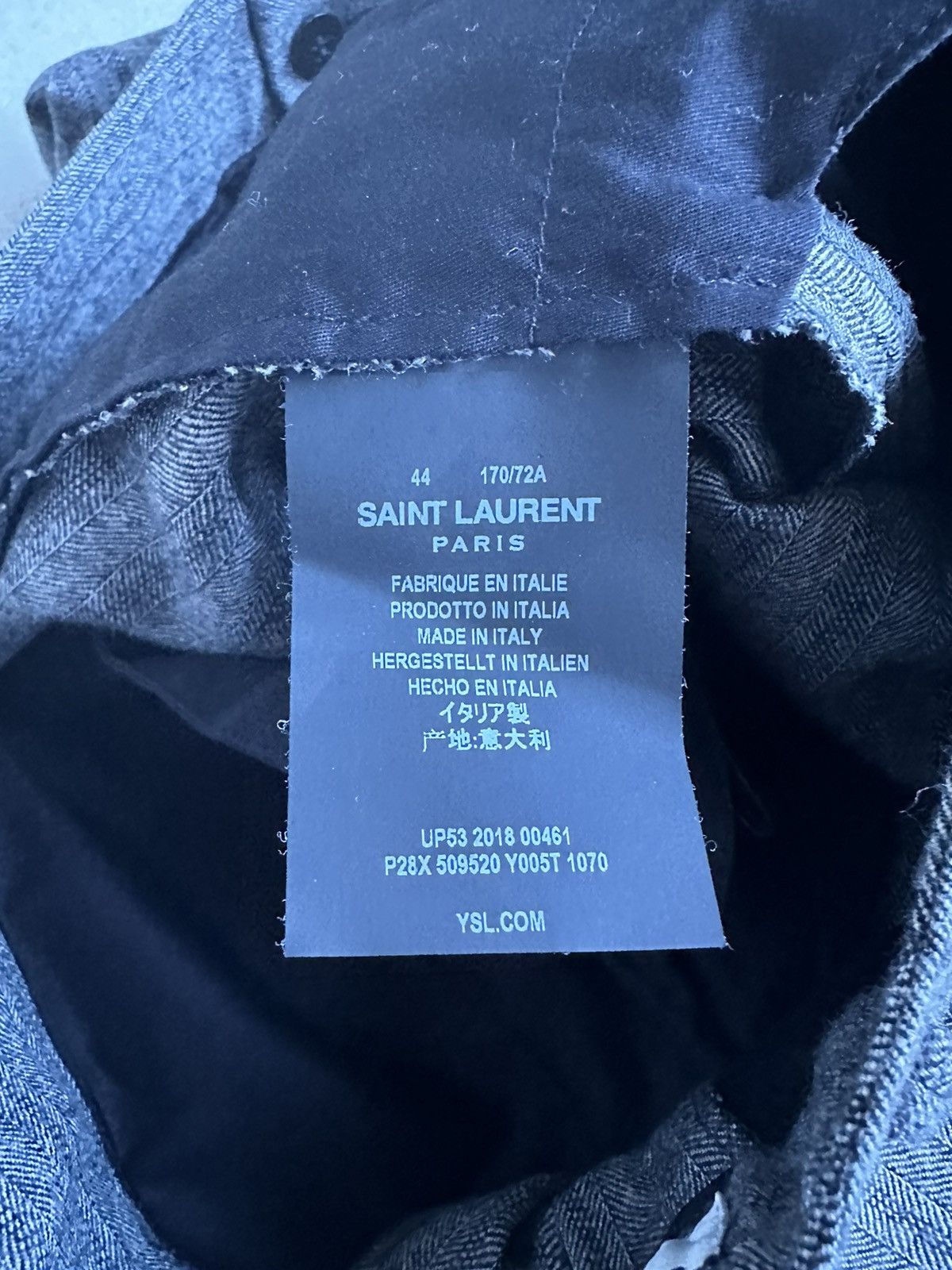 Saint Laurent Paris FW18 Saint Laurent houndstooth pinstripe grey trousers BNWOT Size 38R - 11 Thumbnail