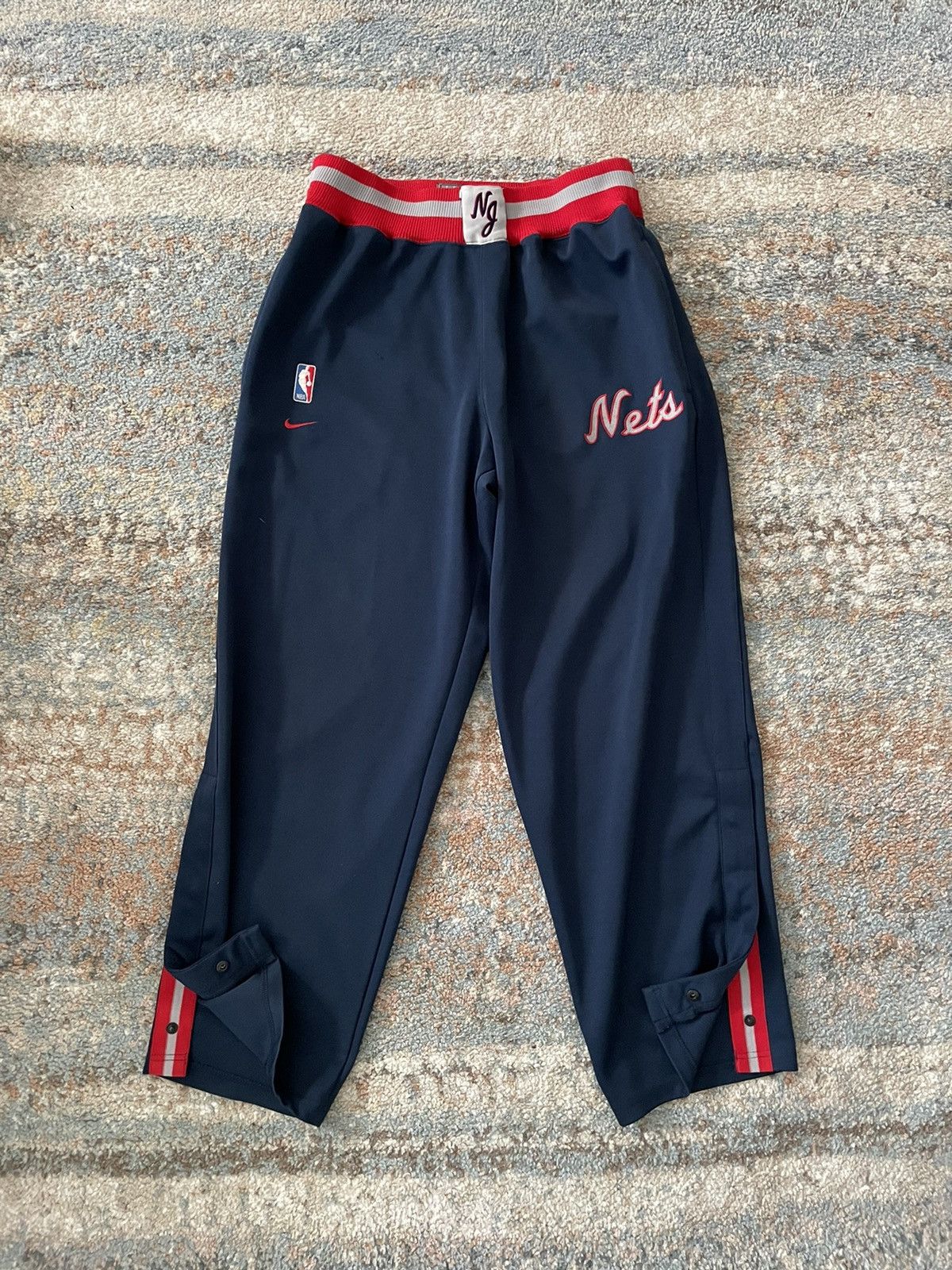 NBA × Nike × Vintage VTG Nike 2004 New Jersey Nets Sweatpants Breakaway Rare Size US 32 / EU 48 - 1 Thumbnail