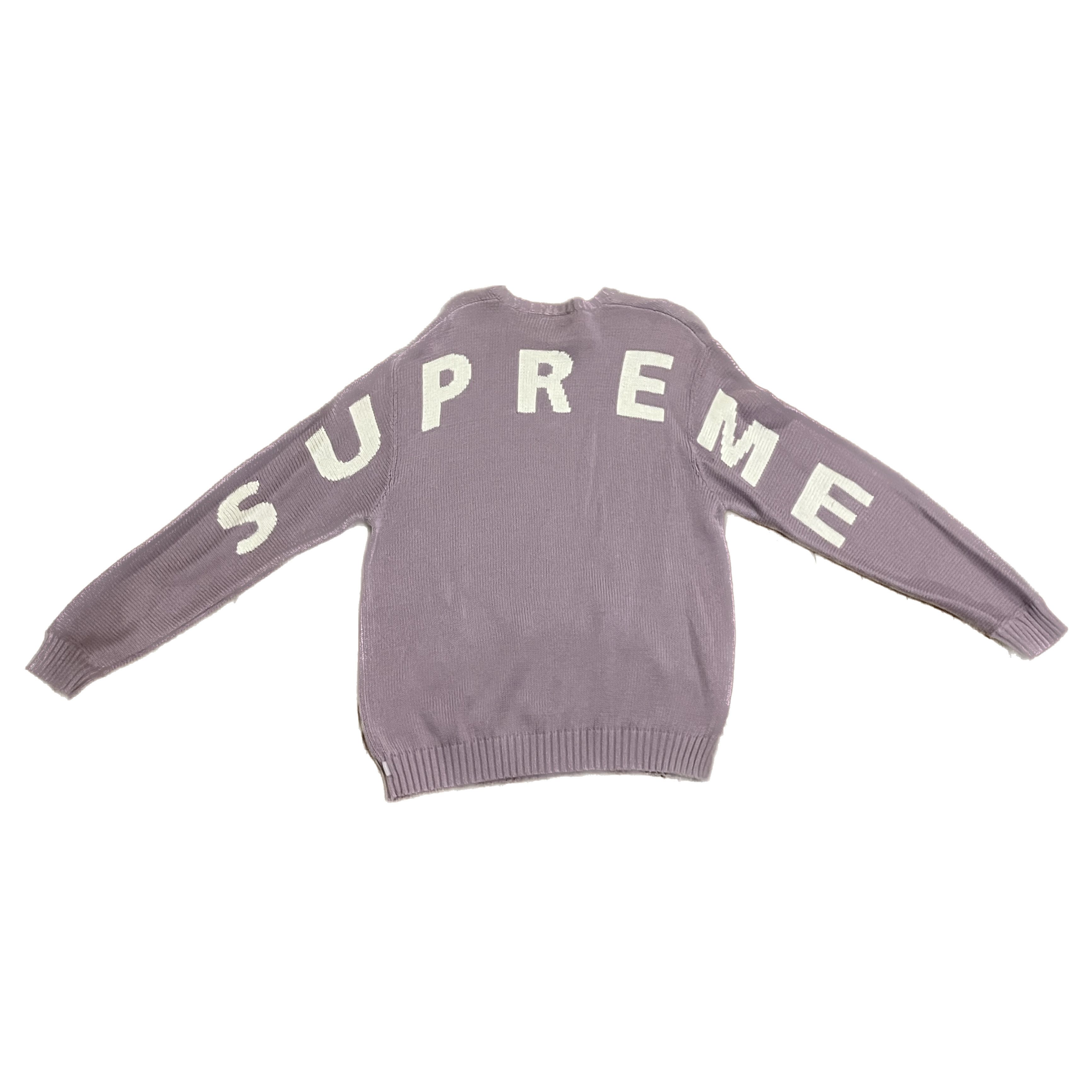 Supreme Back Logo Sweater Lilac | Grailed