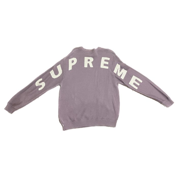 Supreme Back Logo Sweater Lilac Grailed