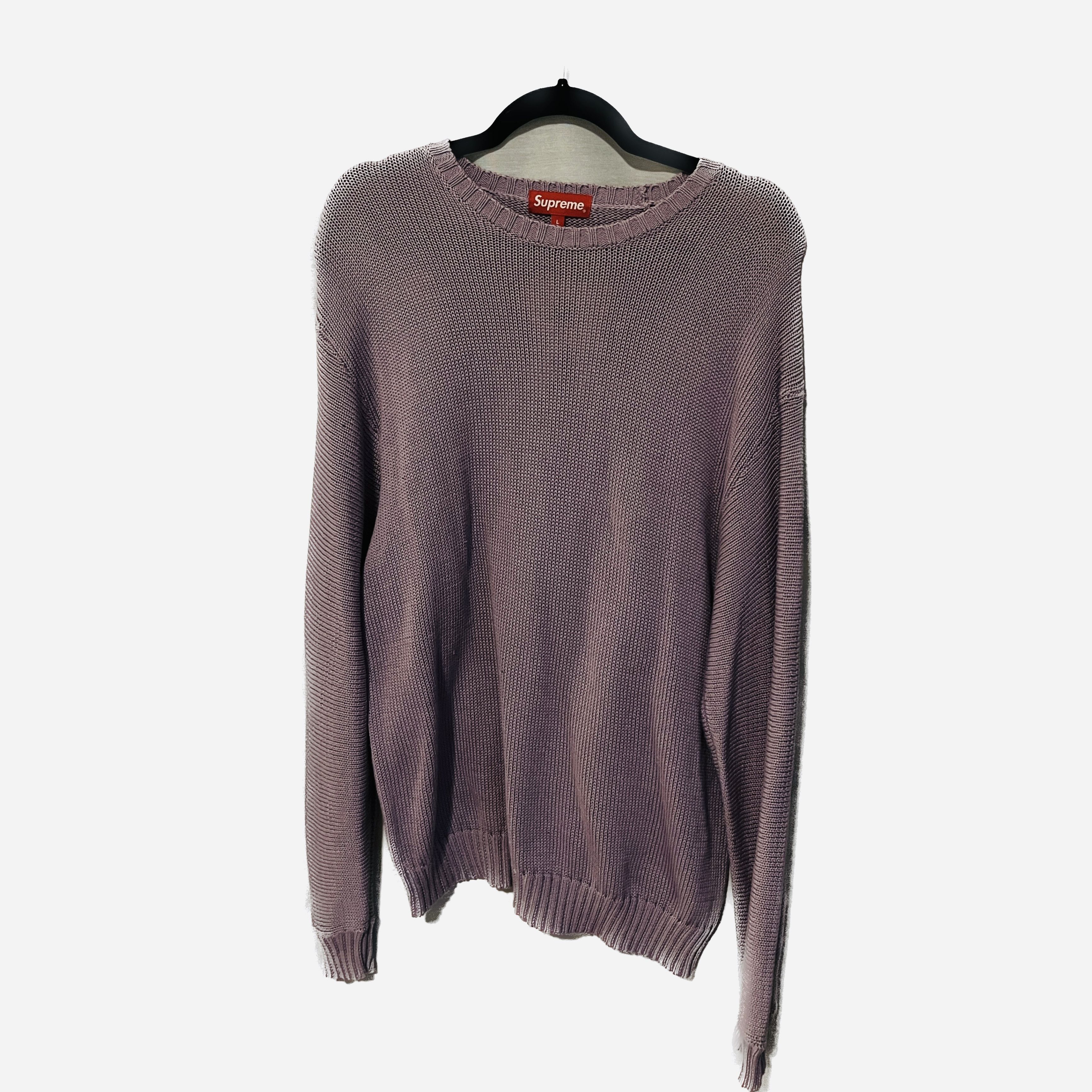 Supreme Back Logo Sweater Lilac | Grailed