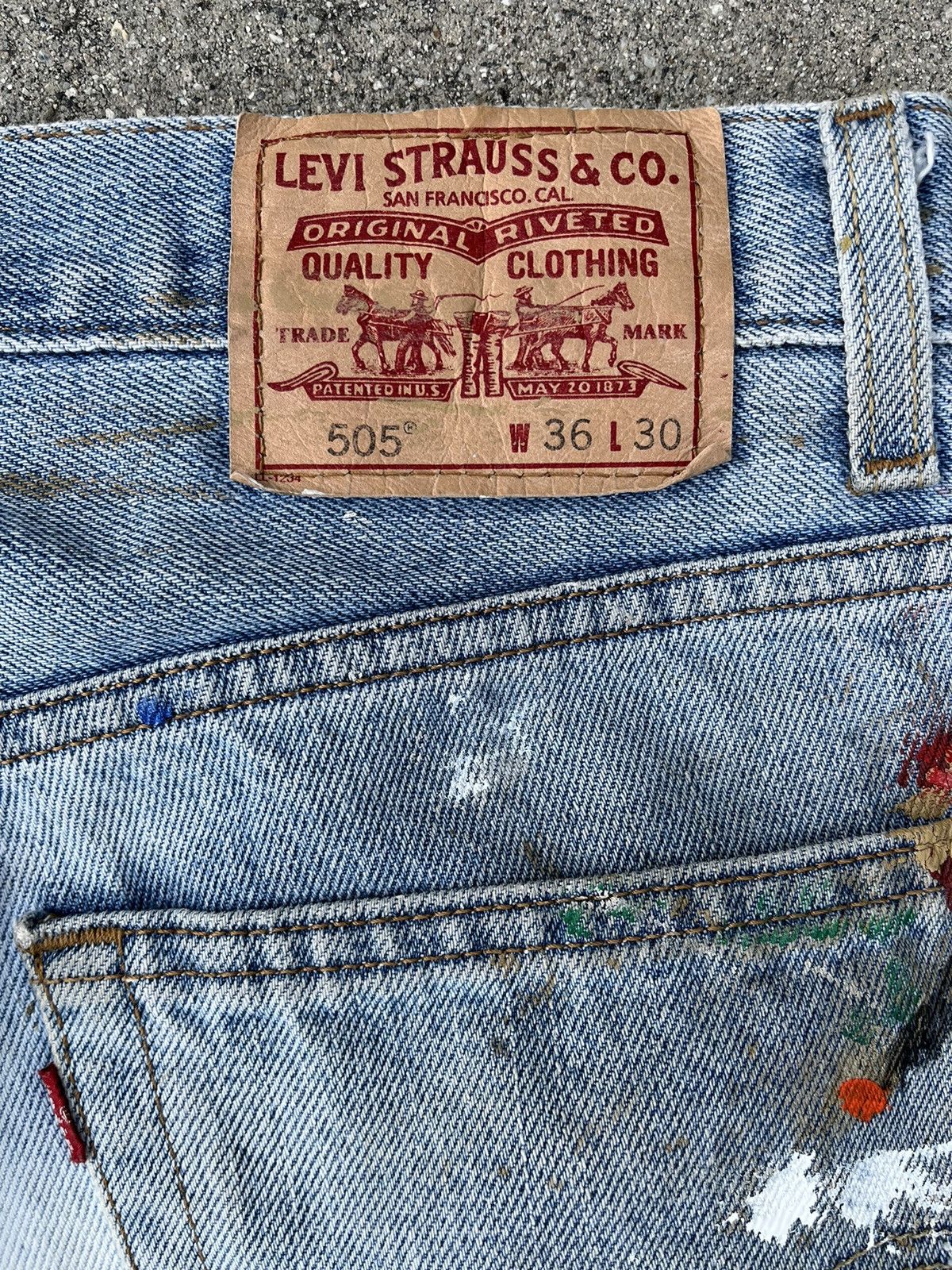 Levi's Levi’s 505 Jeans Distressed Thrashed Faded Painted Size US 36 / EU 52 - 7 Thumbnail