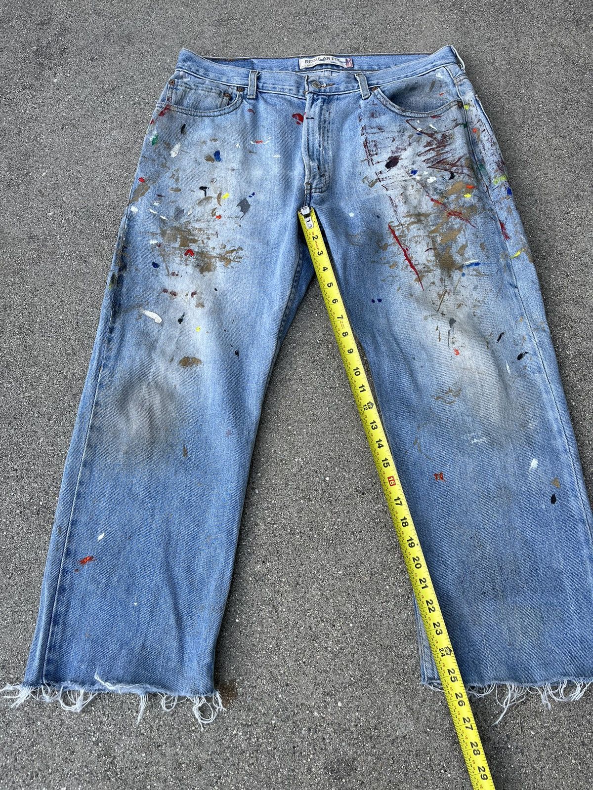 Levi's Levi’s 505 Jeans Distressed Thrashed Faded Painted Size US 36 / EU 52 - 5 Thumbnail