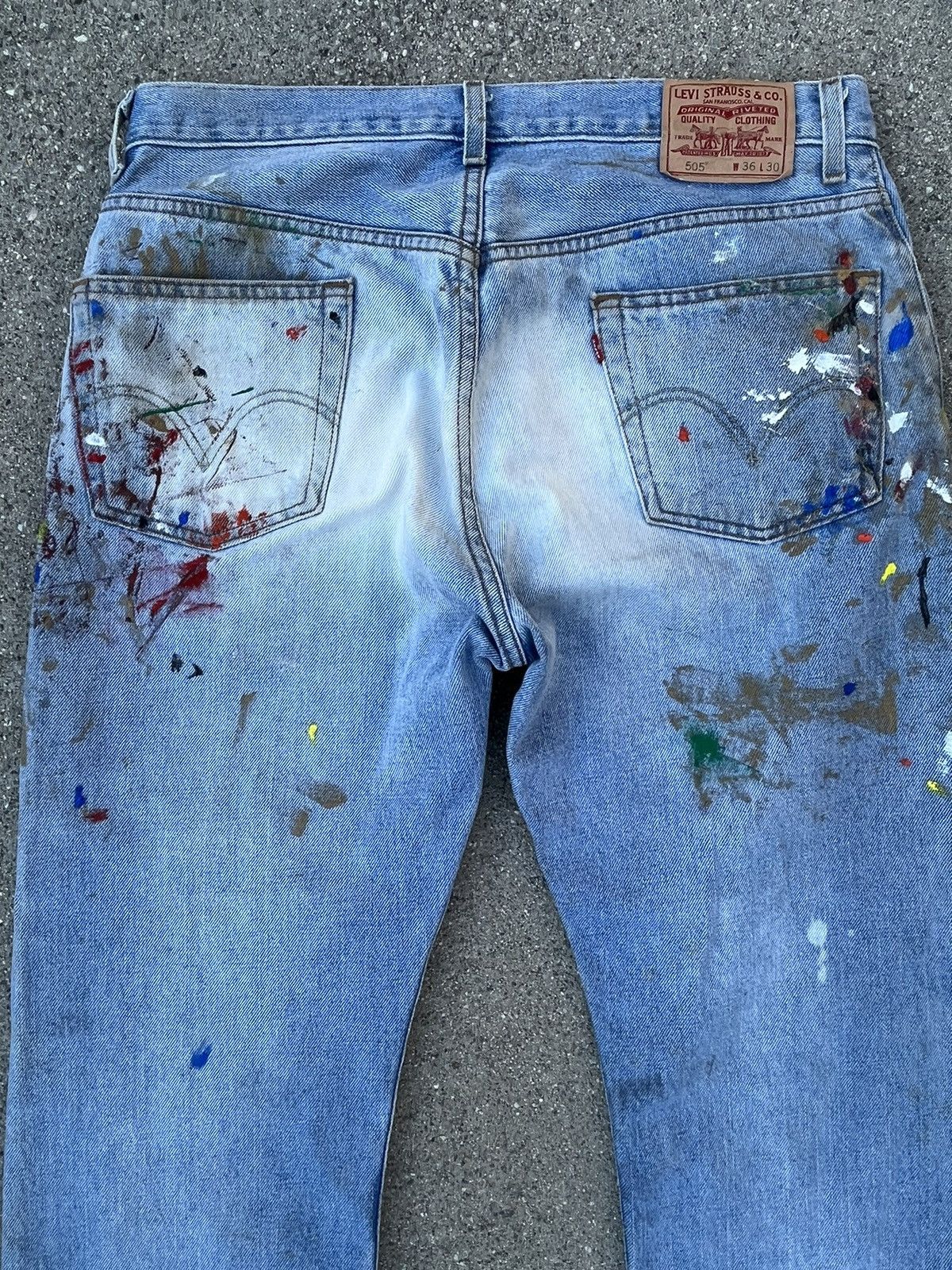 Levi's Levi’s 505 Jeans Distressed Thrashed Faded Painted Size US 36 / EU 52 - 9 Thumbnail