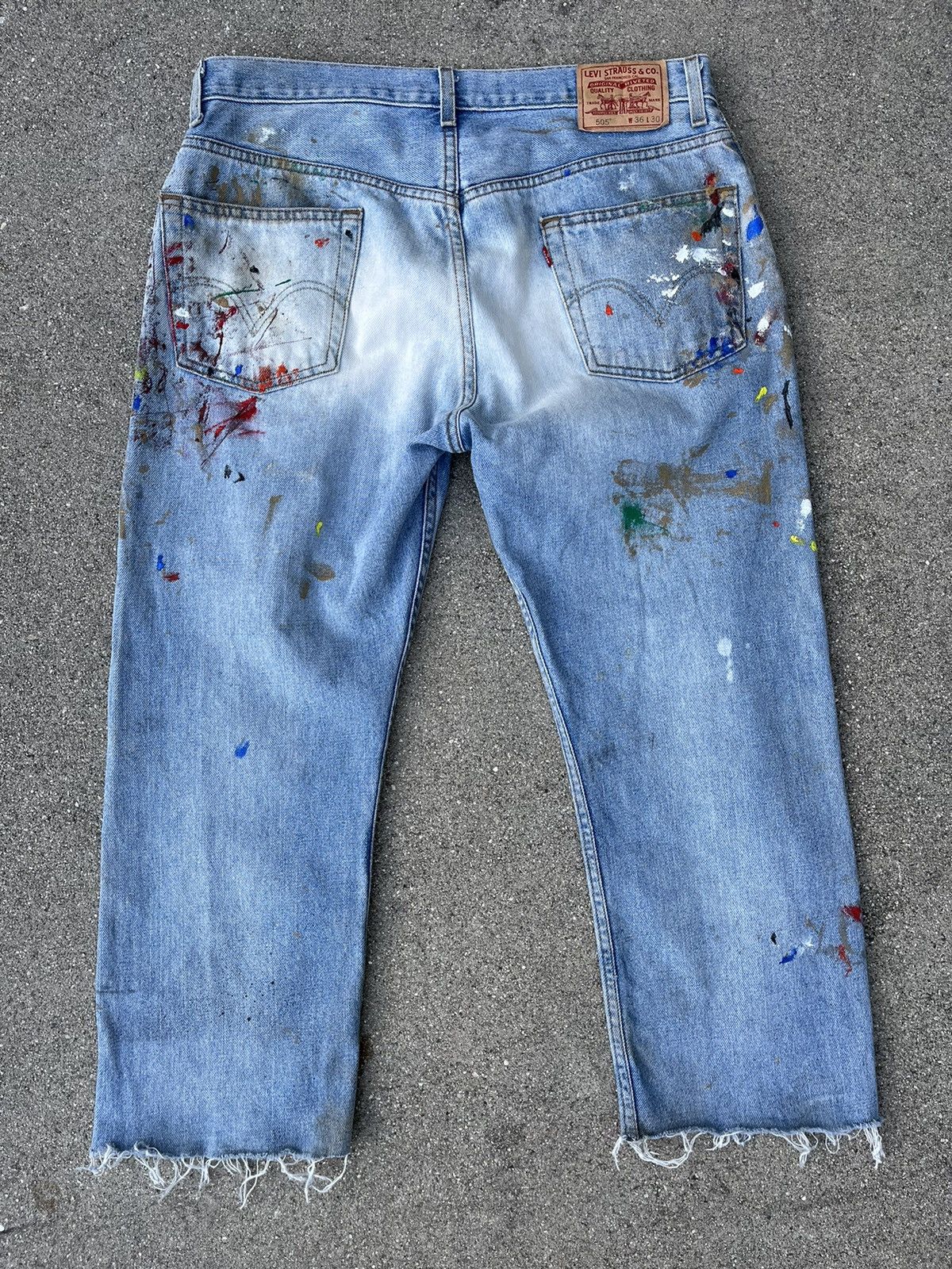 Levi's Levi’s 505 Jeans Distressed Thrashed Faded Painted Size US 36 / EU 52 - 2 Thumbnail
