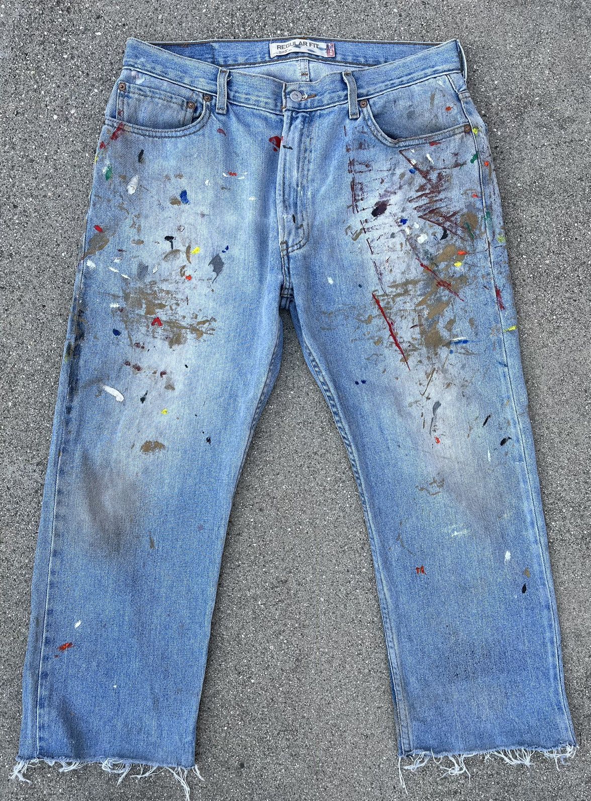 Levi's Levi’s 505 Jeans Distressed Thrashed Faded Painted Size US 36 / EU 52 - 10 Thumbnail