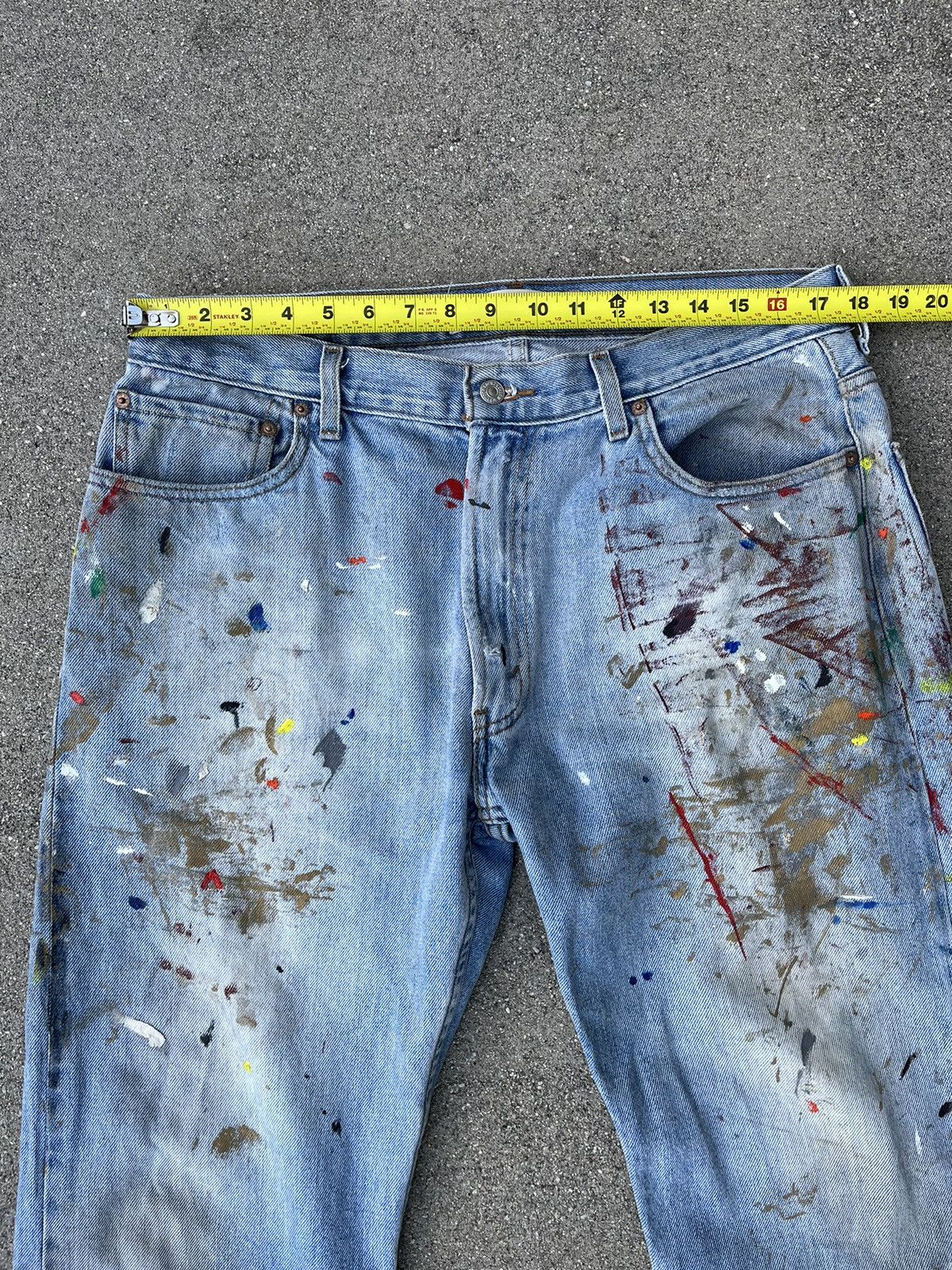 Levi's Levi’s 505 Jeans Distressed Thrashed Faded Painted Size US 36 / EU 52 - 4 Thumbnail