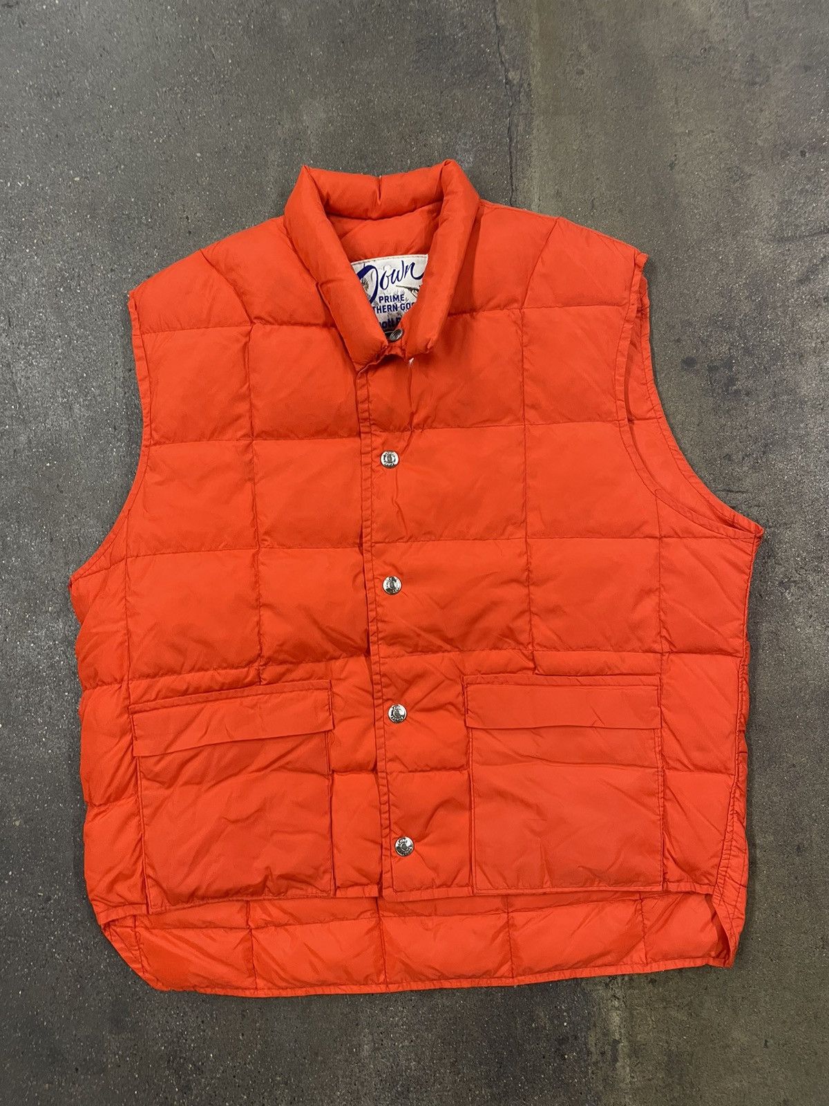 Vintage 1980s Schmitt Bros Outsoors Hi ViS Down Vest
