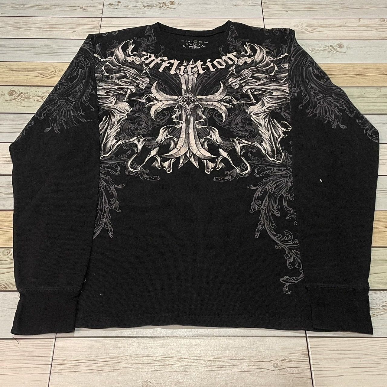 Affliction × Skulls × Streetwear Rare Affliction Skulls Wing Thermal ...