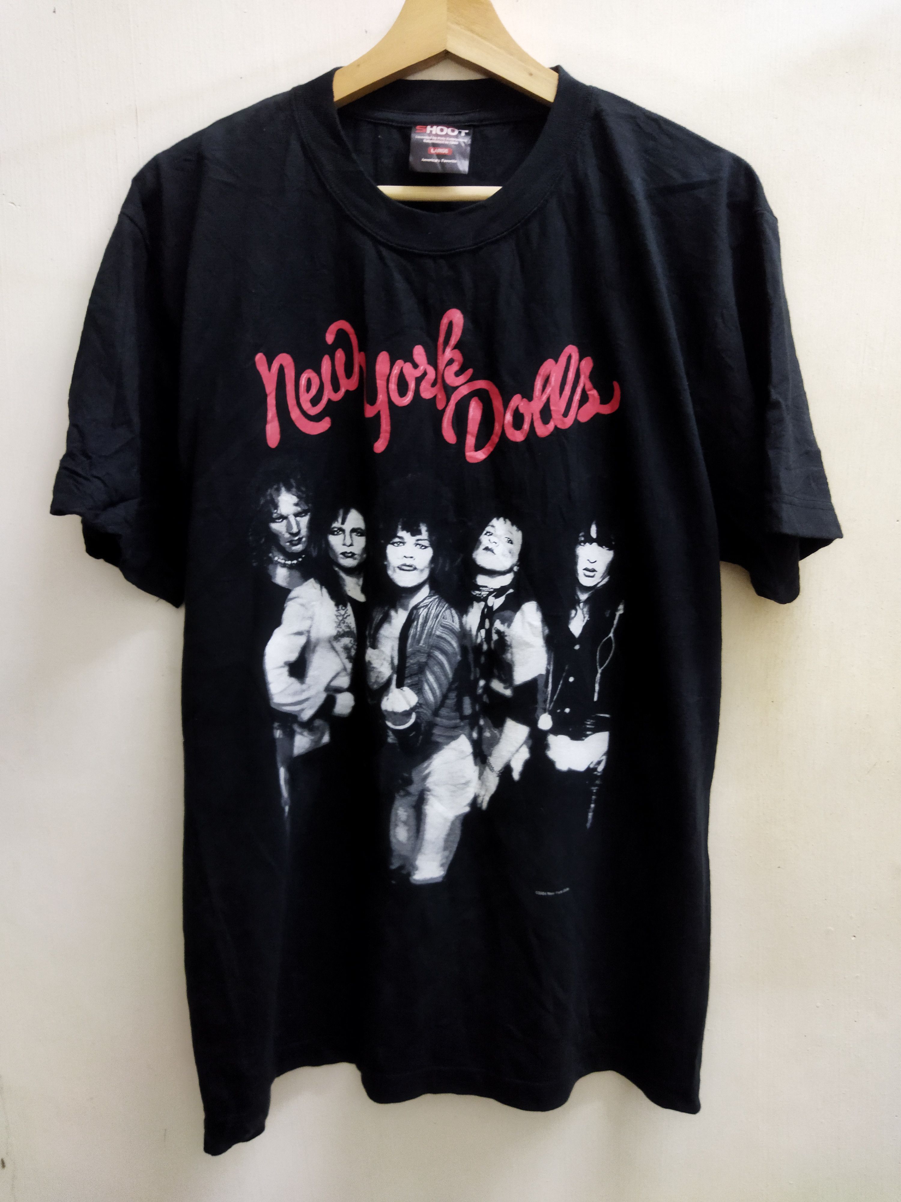 90s NEW YORK DOLLS プロモ Tシャツ USA製 黒 XL Vintage New York Dolls 90's - Black t-shirt XL Single Stitch