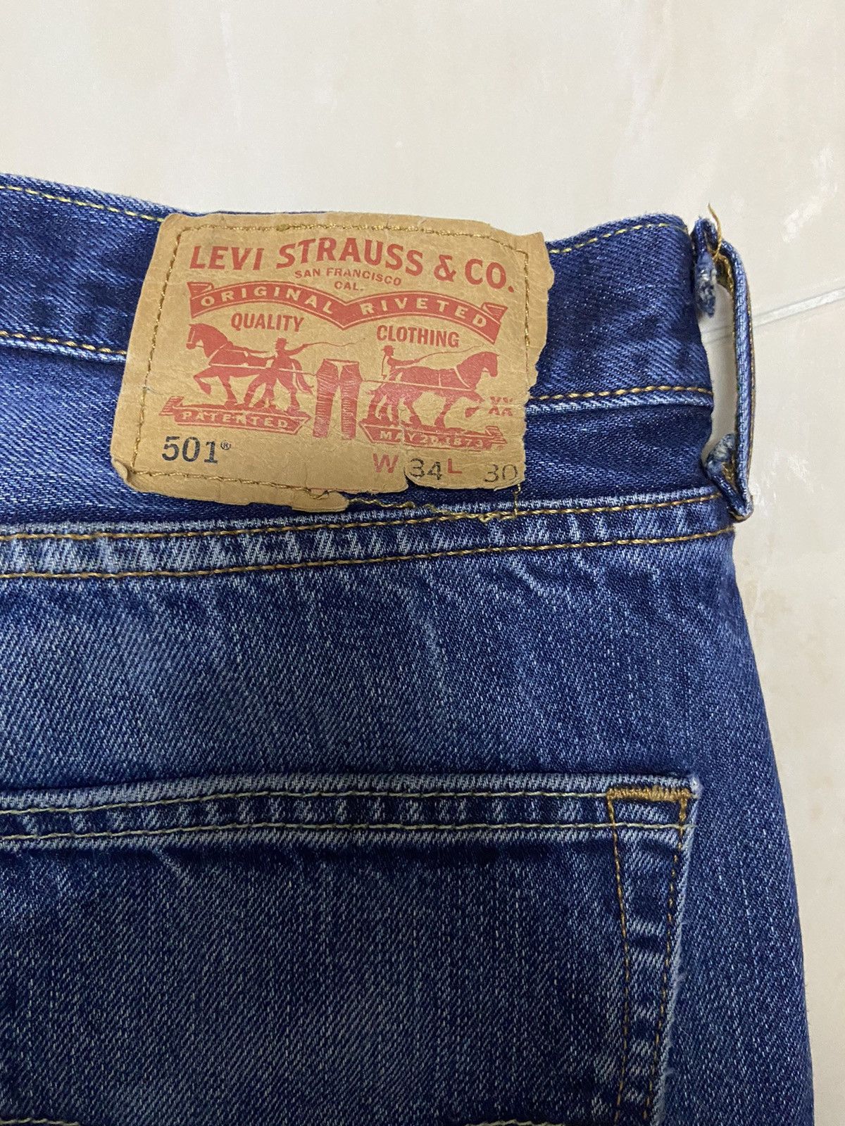 Levi's Vintage Clothing Vintage 501 Levis Jeans Denim fit W35 straight cut dark blue Size US 35 - 11 Thumbnail