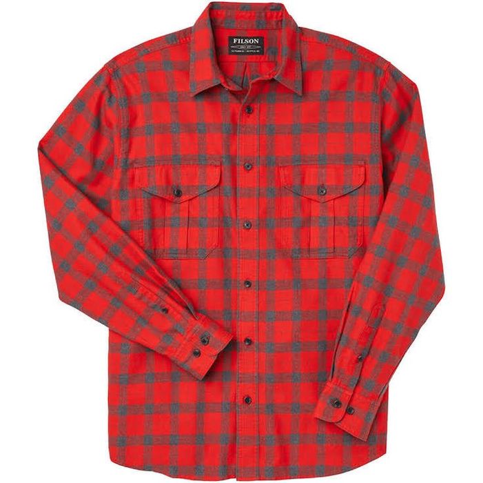 Filson Men's Red Lightweight Alaskan Guide Shirt Char Plaid Grailed