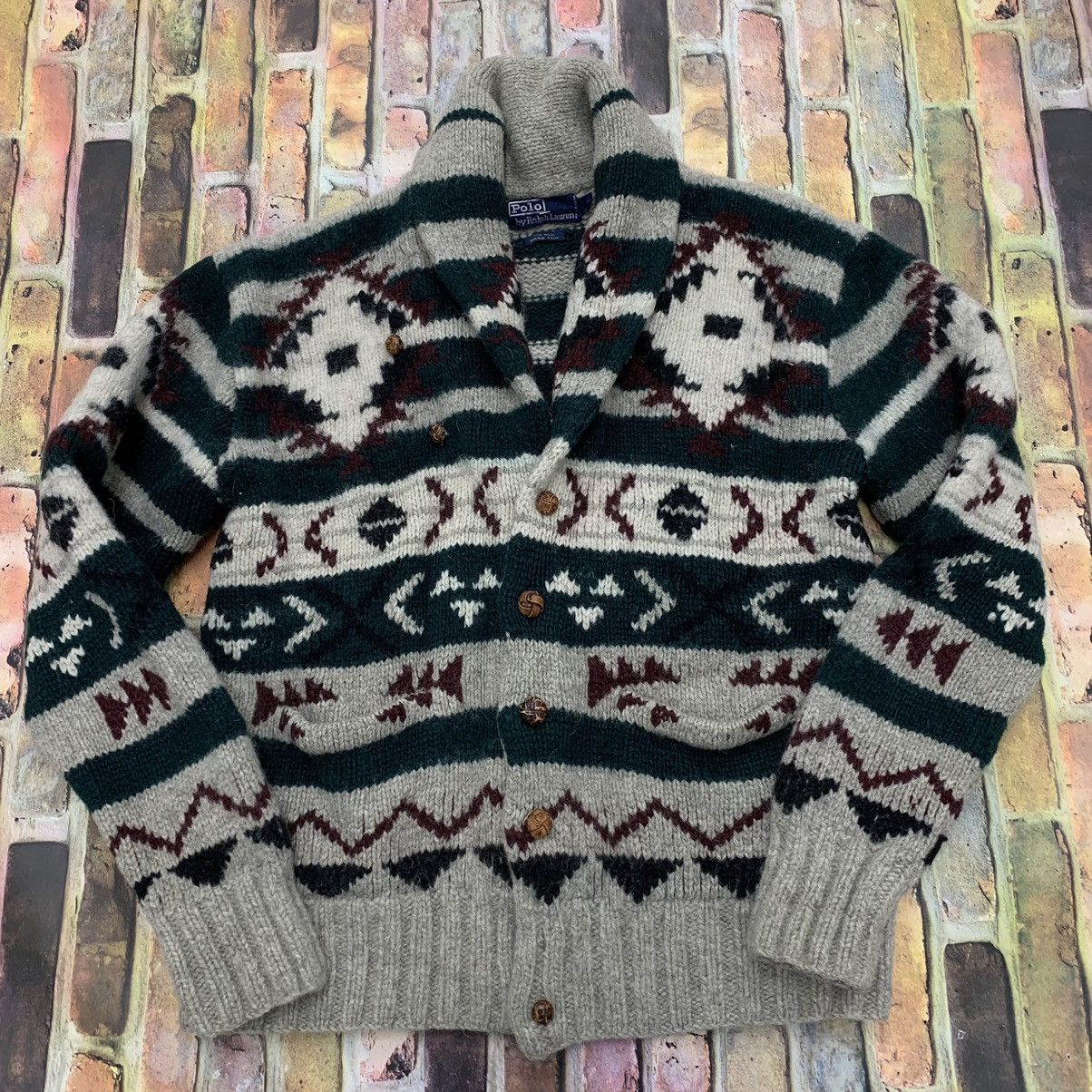 Polo Ralph Lauren × Vintage Vintage Polo cardigan sweater Size US L / EU 52-54 / 3 - 1 Thumbnail