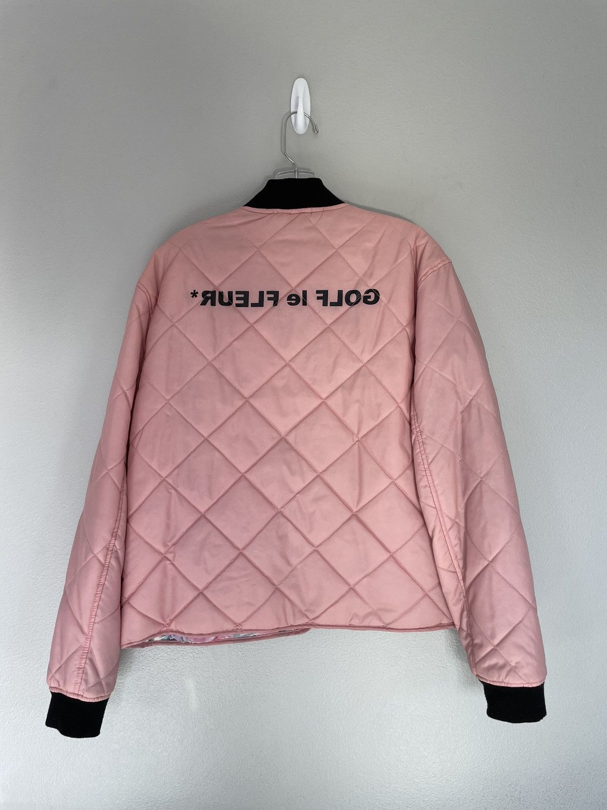 Golf Wang × Golf le Fleur Golf le Fleur* pink quilted reversible bomber ...
