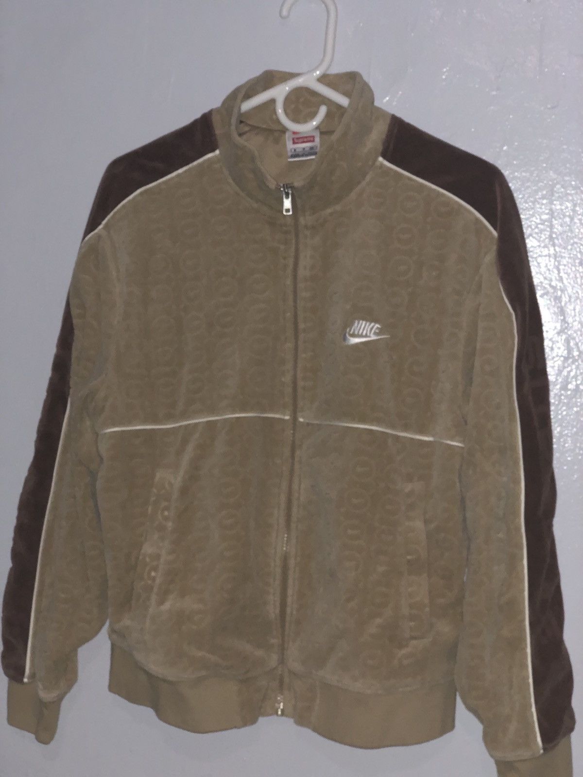 Supreme Supreme Nike Velour Track Jacket Tan size small *RARE