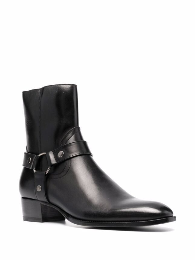 image of Saint Laurent Paris Wyatt Harness Boots in Black, Men's (Size 10)