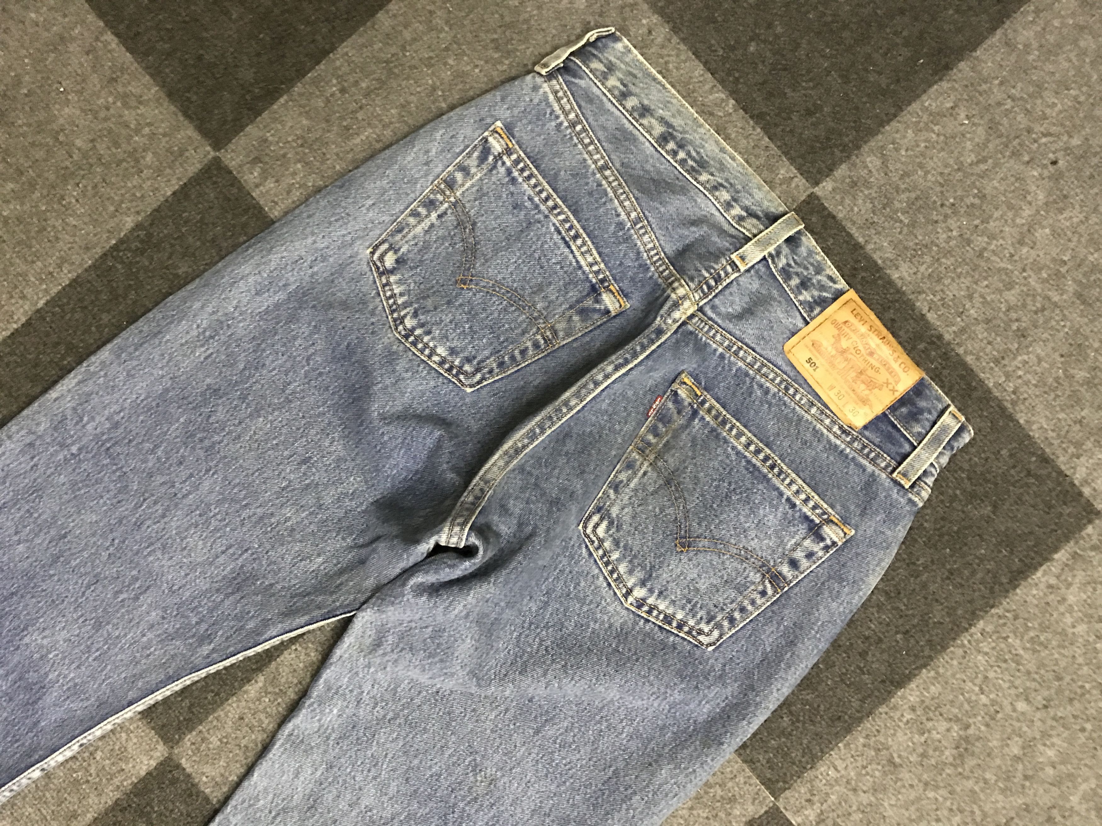 Levi's × Vintage VLEV140-Vintage Levis 501 Women Distressed Jeans Size 29" - 8 Thumbnail