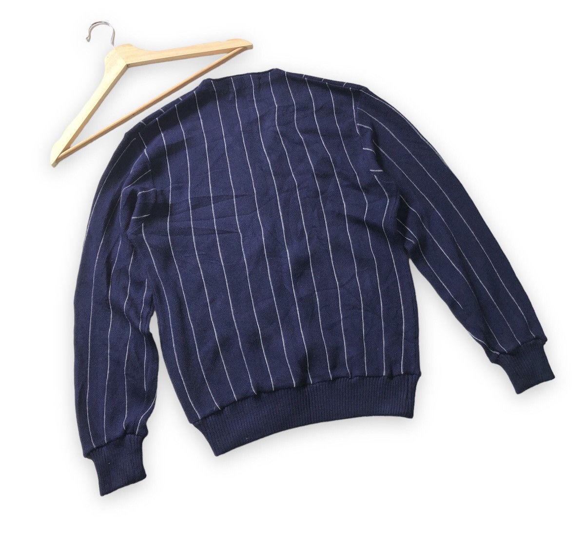 Vintage Rare! Vintage Wabash Stripes Japanese V-Neck Knitwear Jumper Size US M / EU 48-50 / 2 - 2 Thumbnail