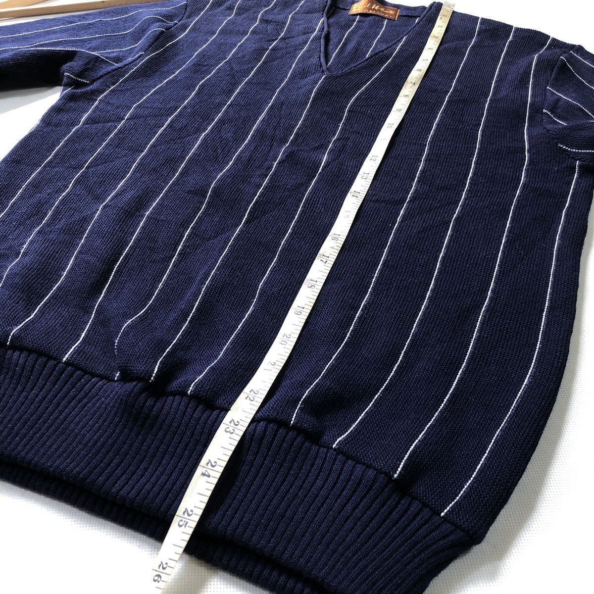 Vintage Rare! Vintage Wabash Stripes Japanese V-Neck Knitwear Jumper Size US M / EU 48-50 / 2 - 8 Thumbnail